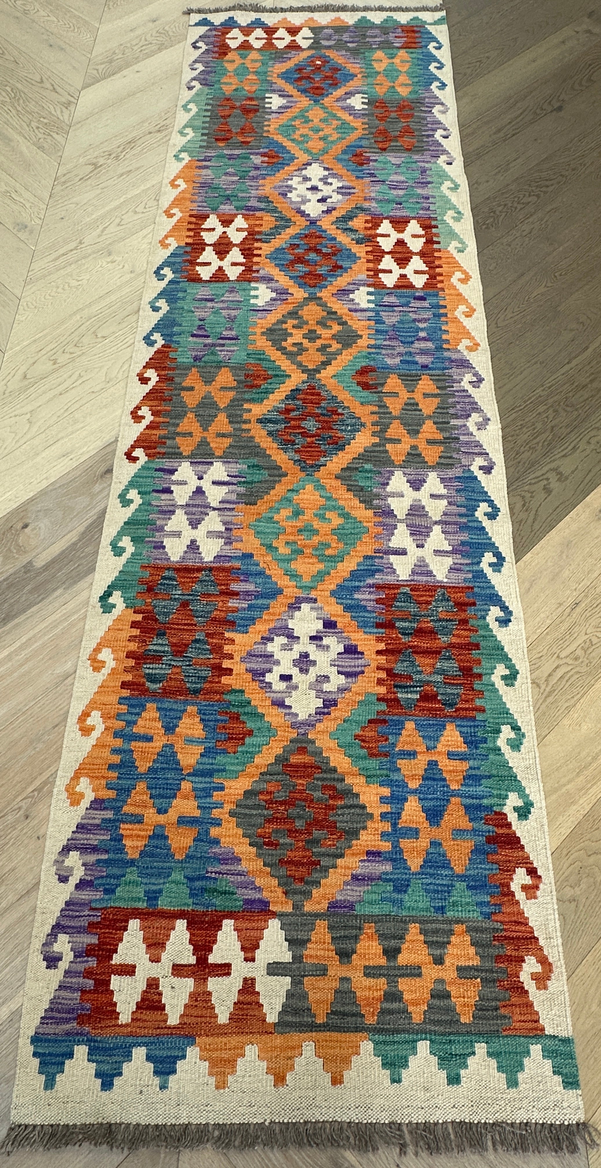 Afghan Kilim — 2.93 x 0.81