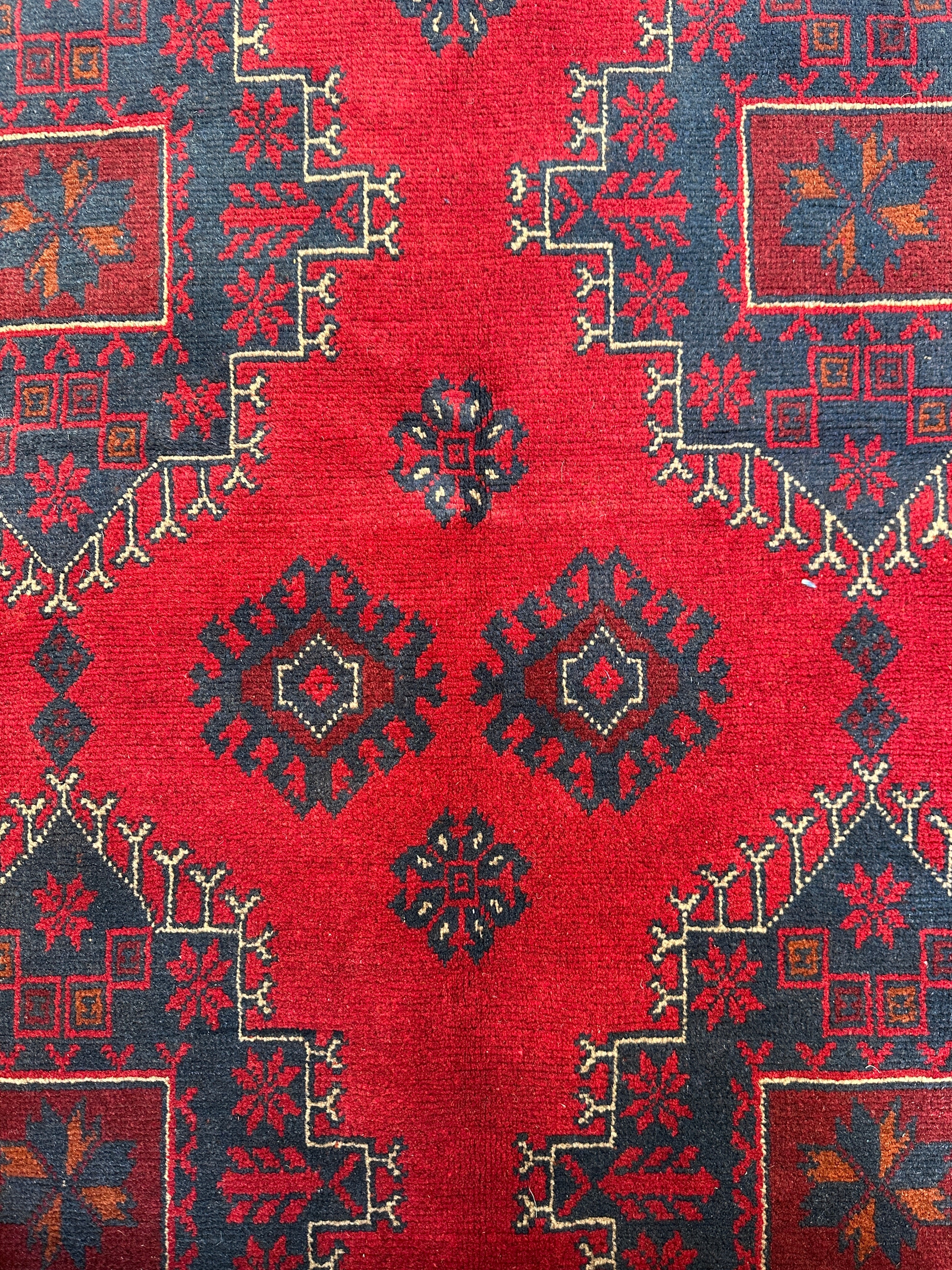 Red Afghan Handmade — 1.92 x 1.28