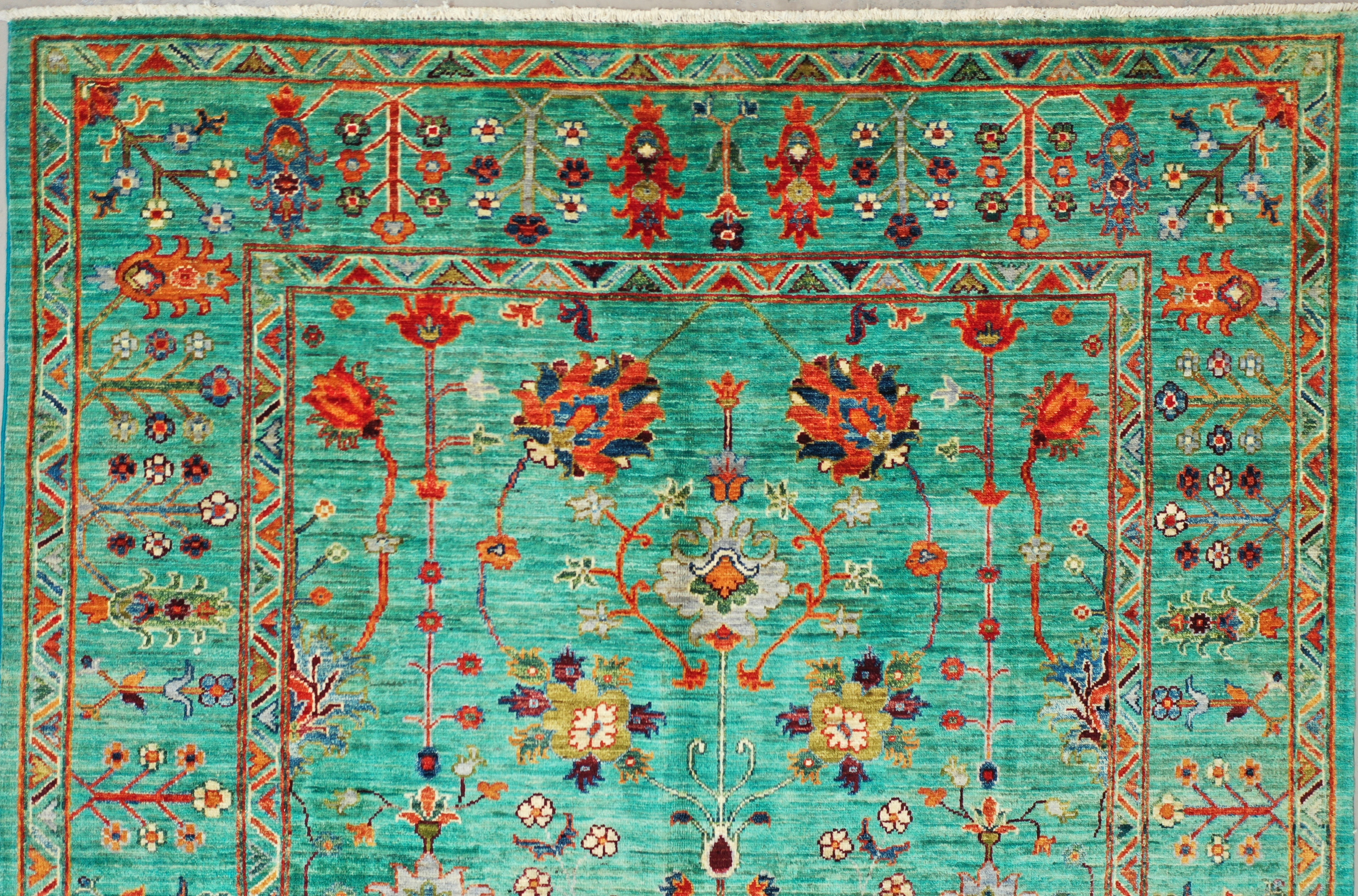 Turquoise Afghan Chobi rug 178x249cm