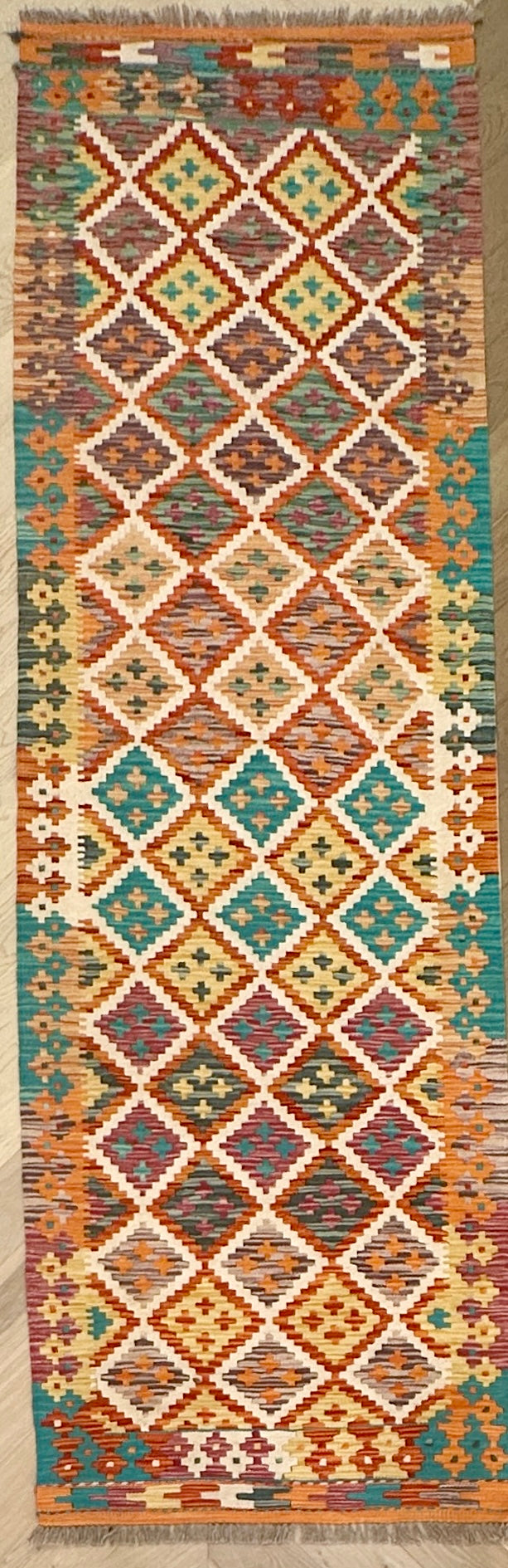 Afghan Kilim — 2.87 x 0.86
