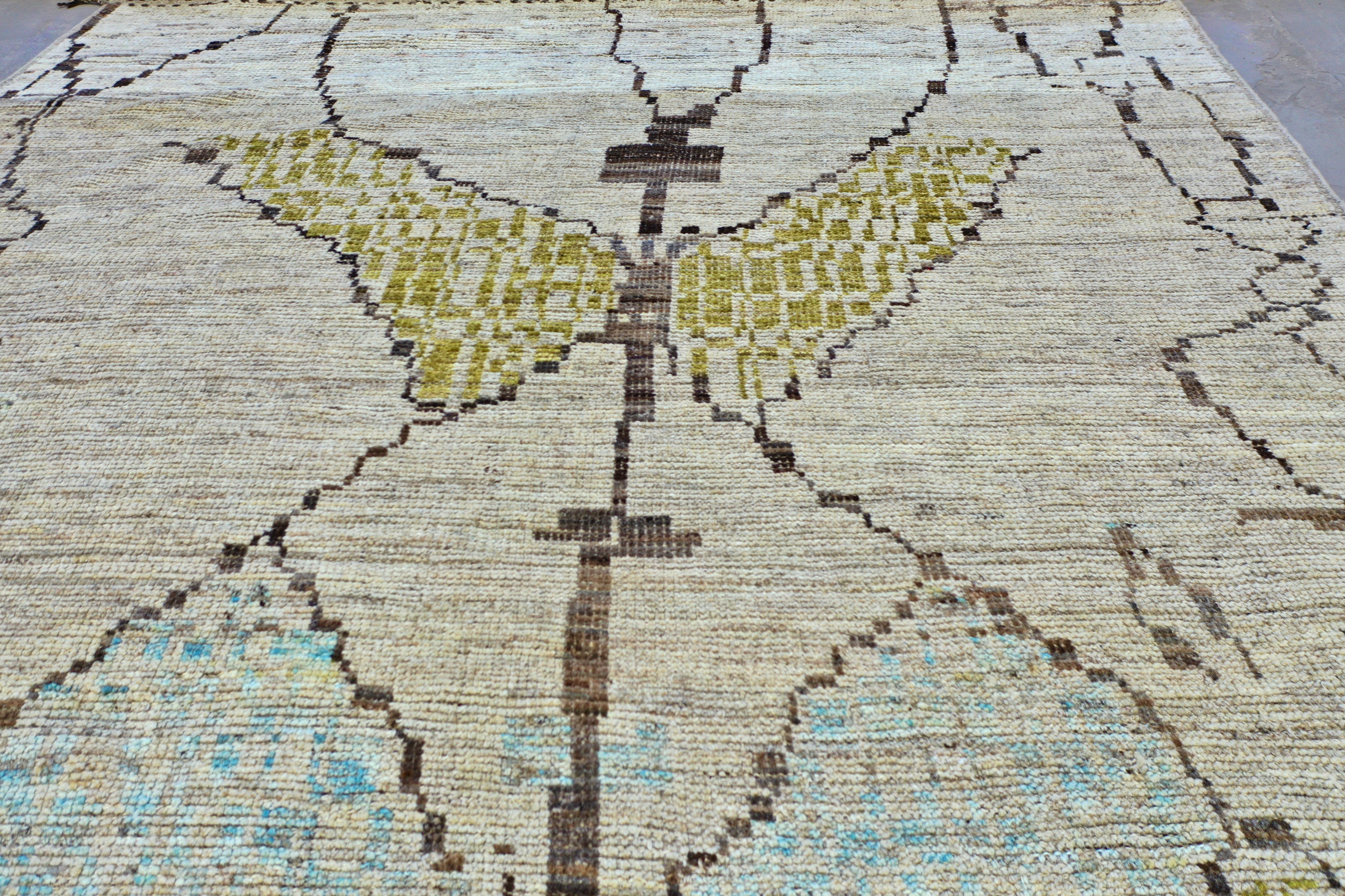 Beige Afghan Handmade — 3.57 x 2.70