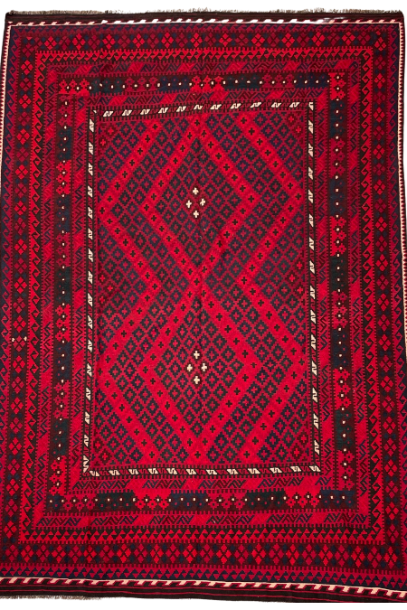 Red Afghan Kilim — 3.30 x 2.50