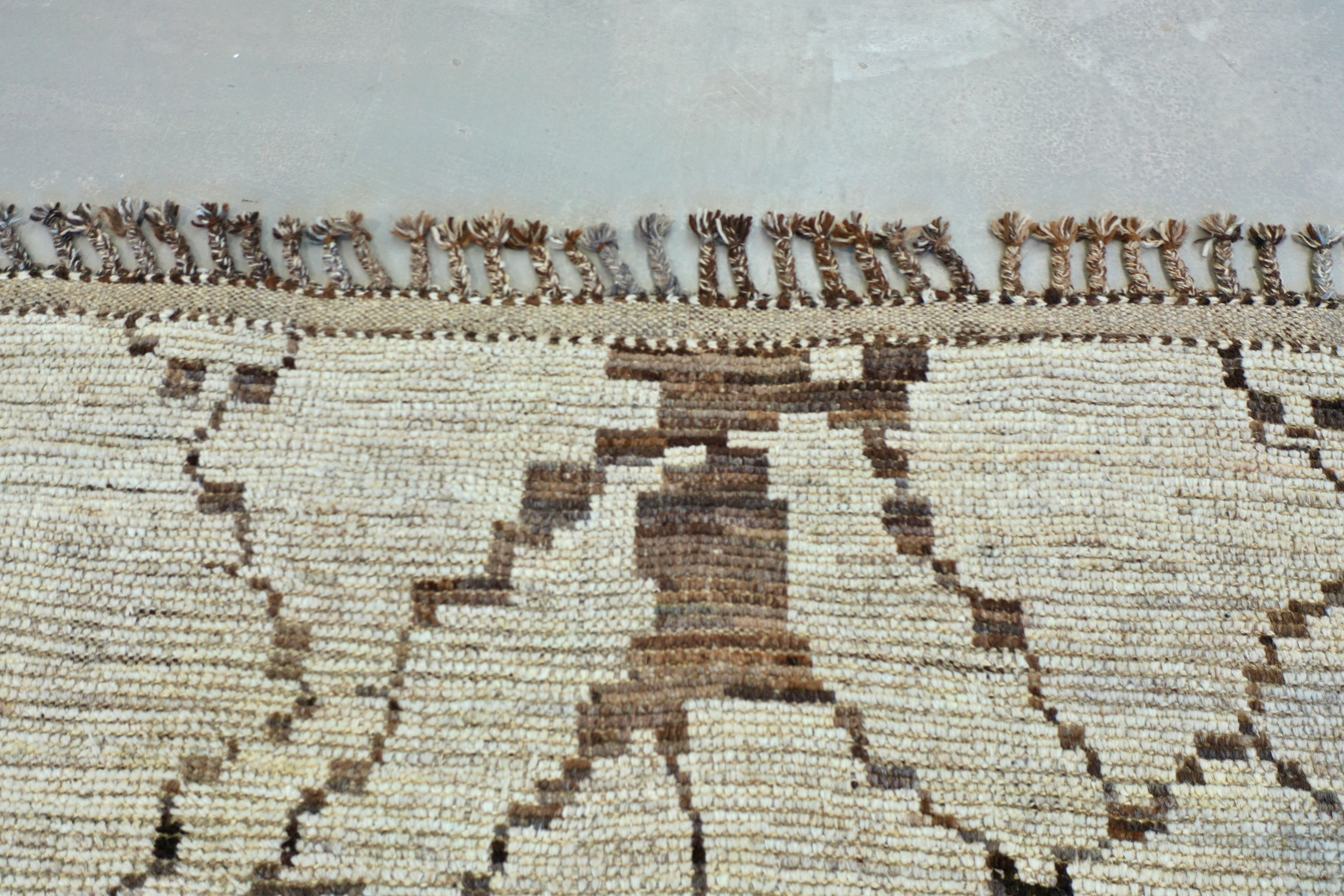 Beige Afghan Handmade — 3.57 x 2.70