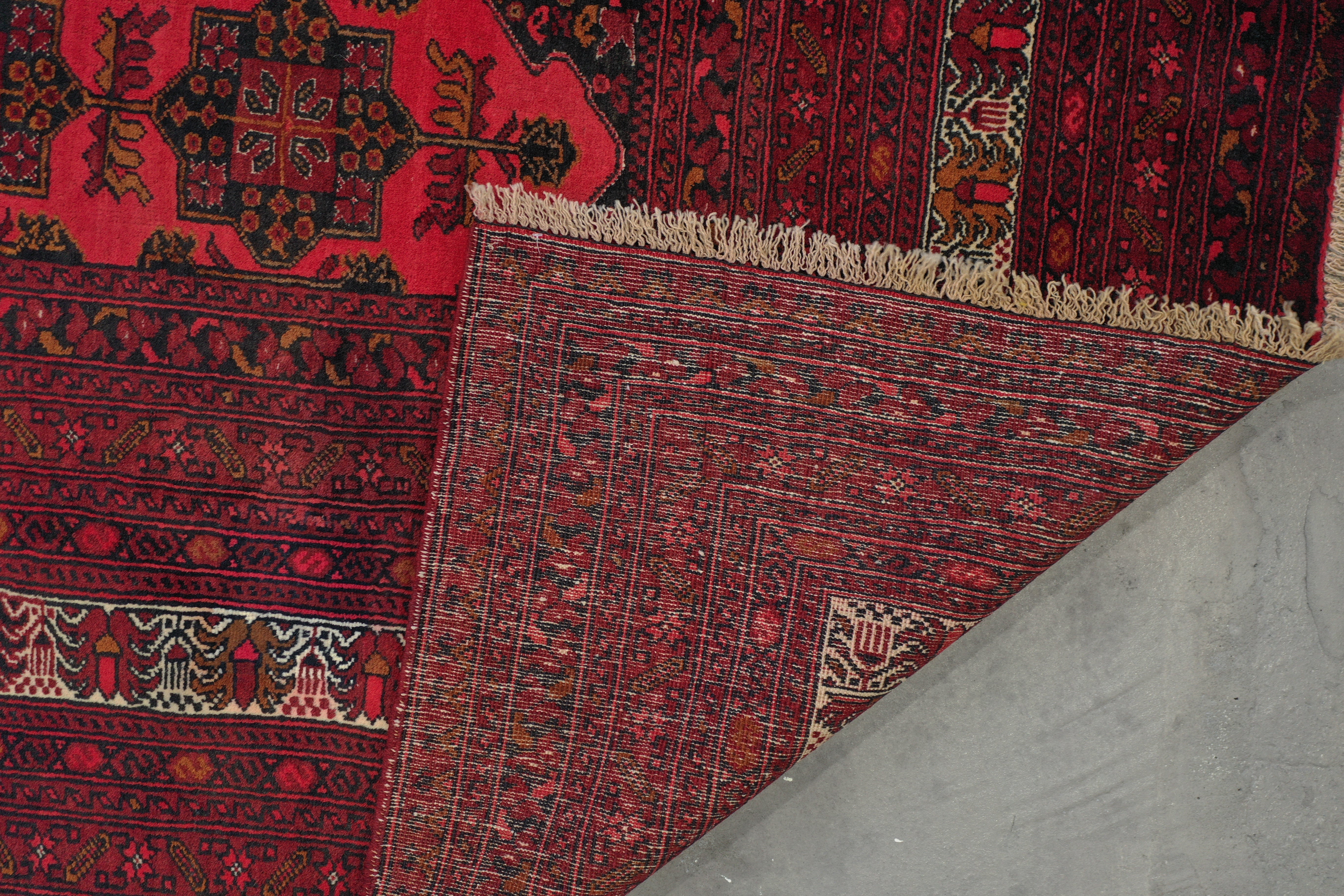 Red Afghan Handmade — 3.40 x 2.56