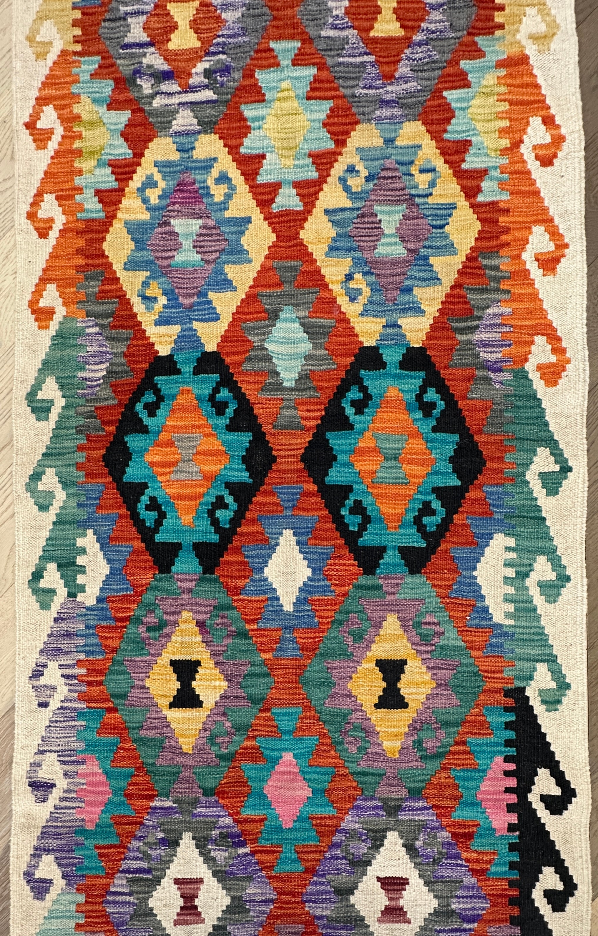 Afghan Kilim — 2.91 x 0.81