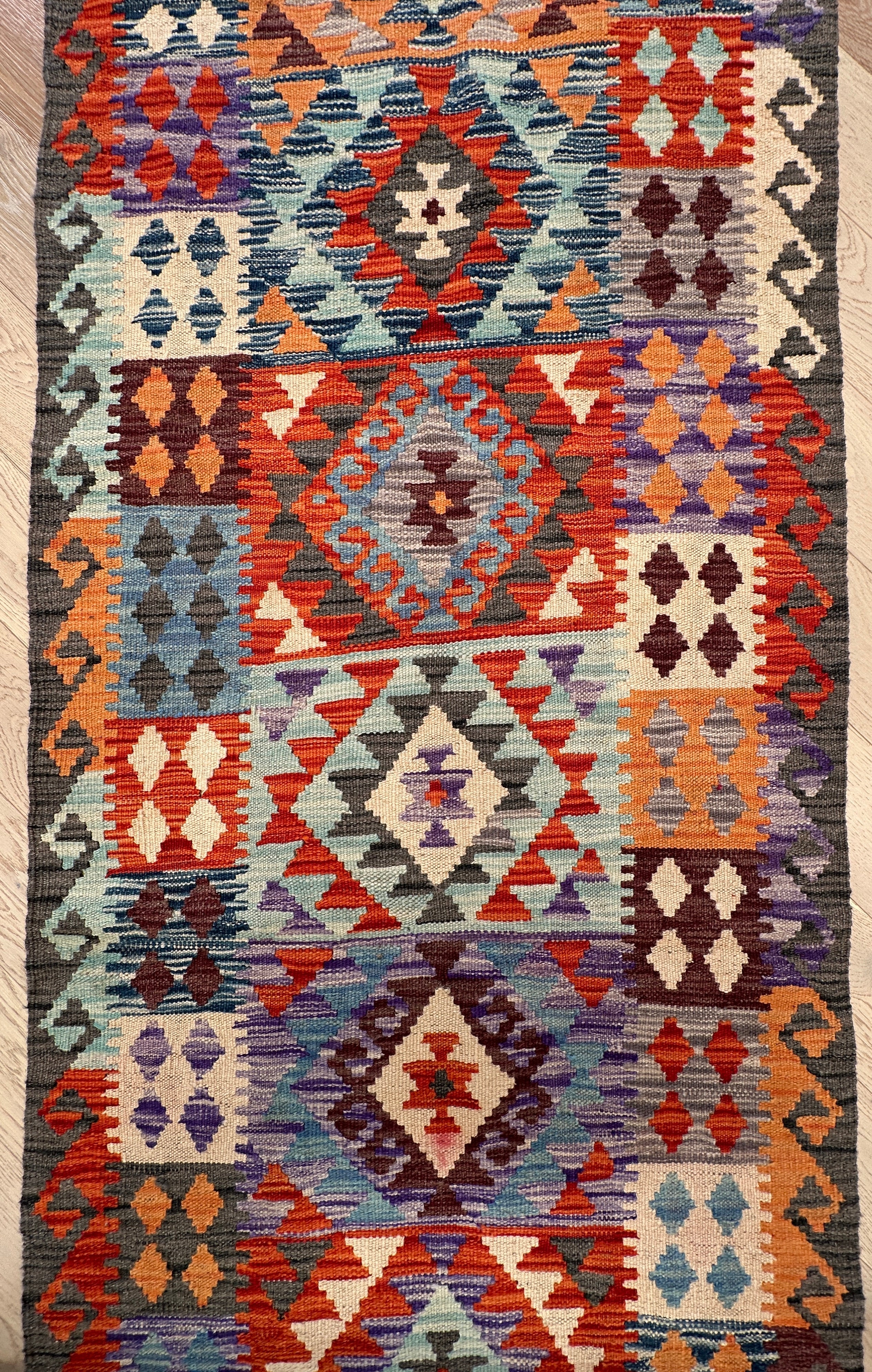 Afghan Kilim — 3.94 x 0.80