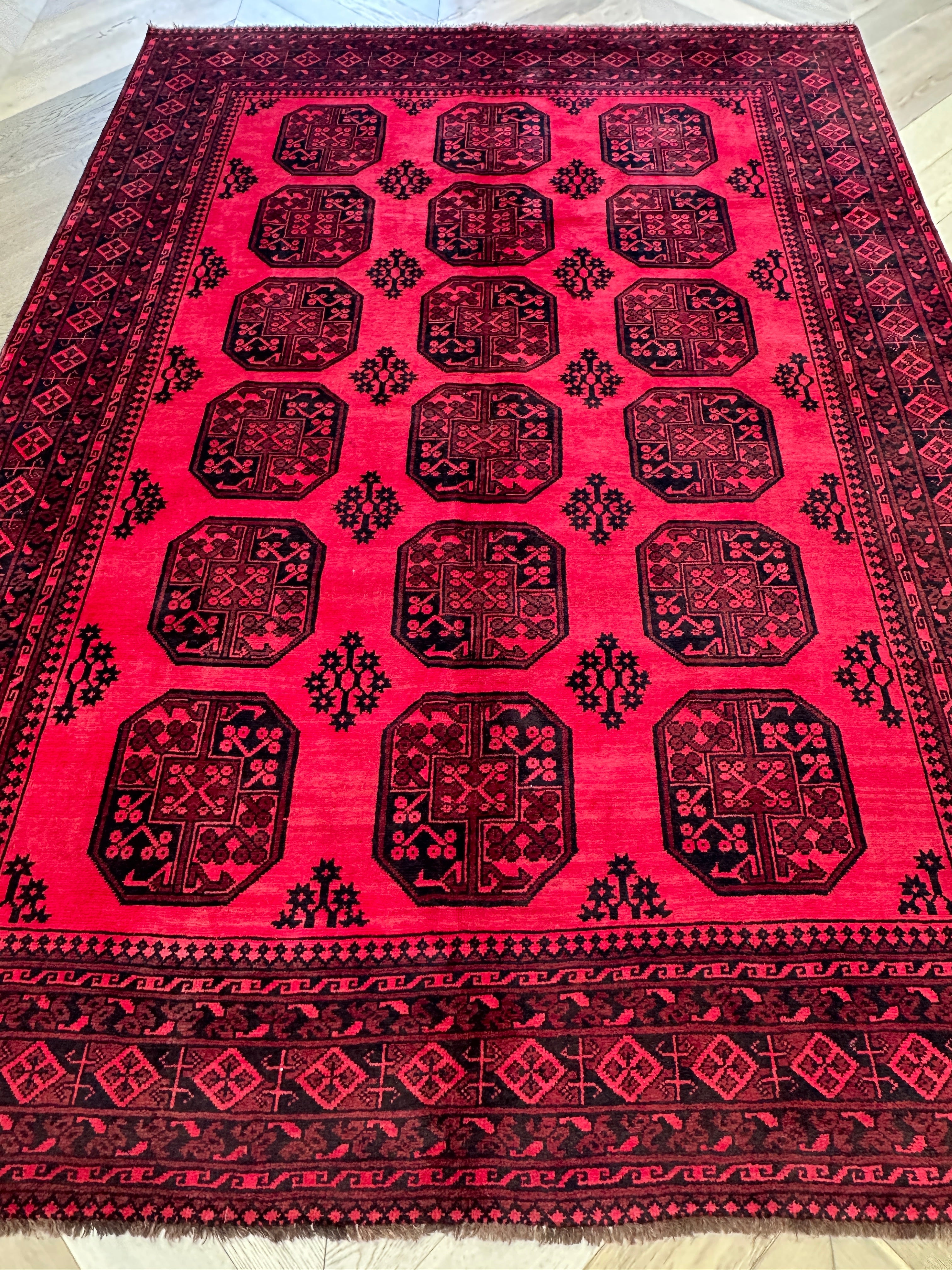 Red Afghan Handmade — 2.63 x 1.87