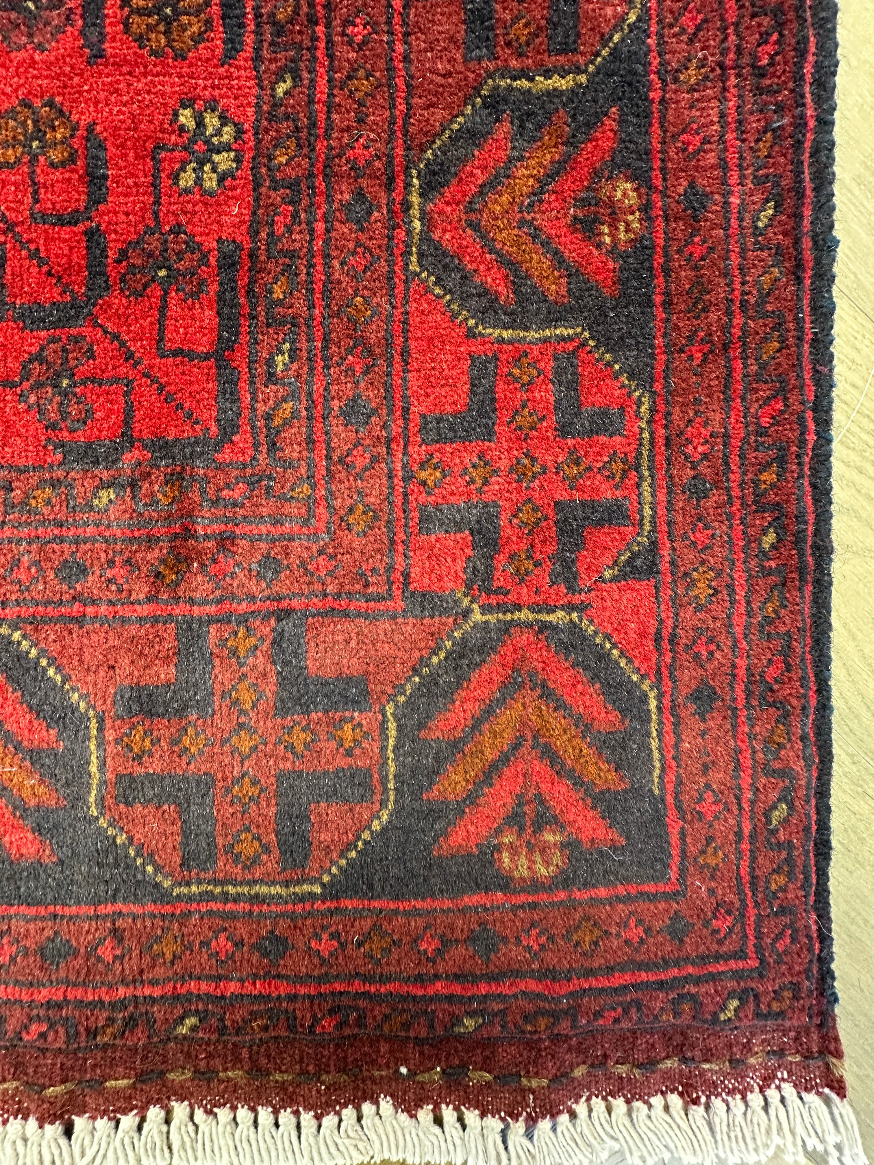 Red Afghan Handmade — 2.28 x 1.69