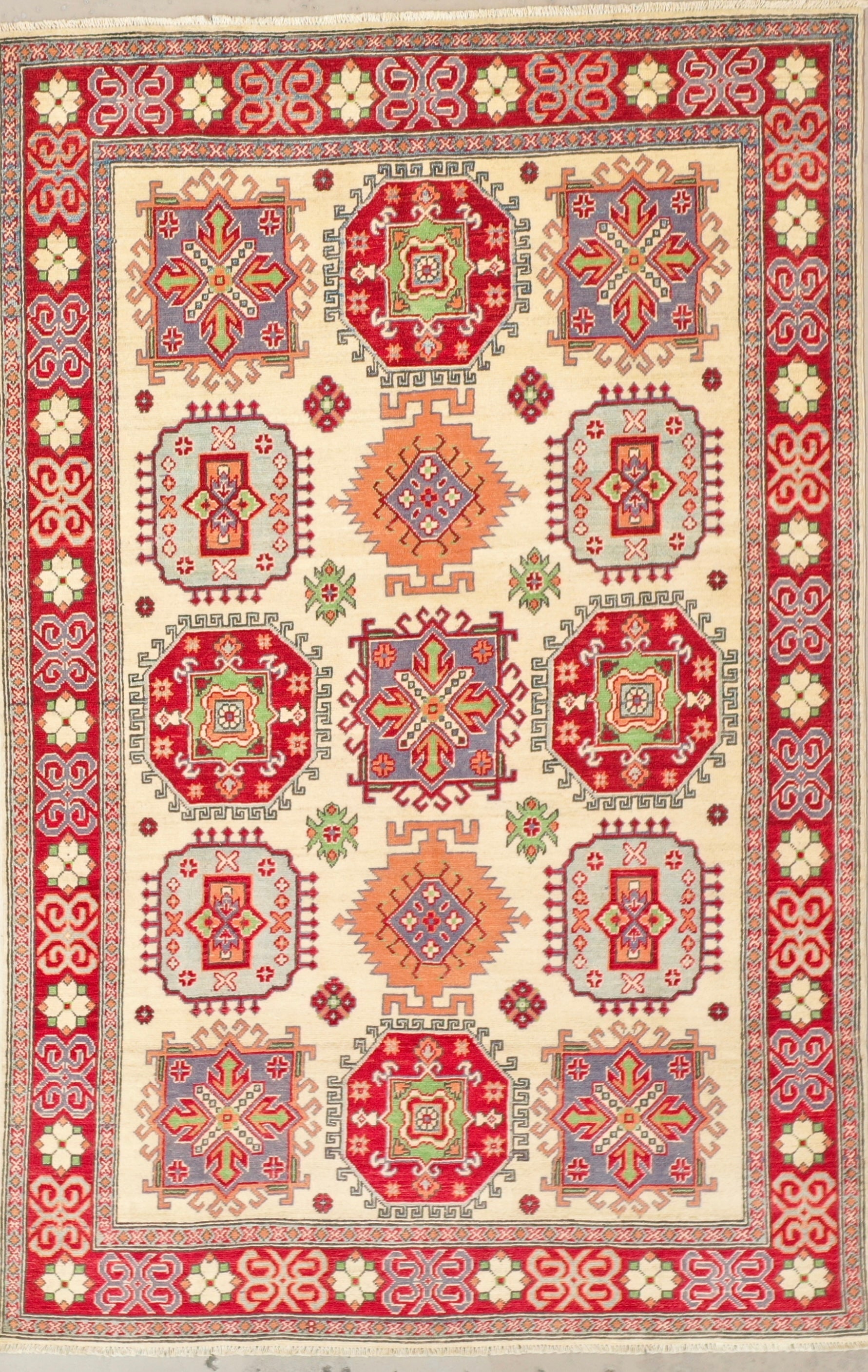 Red Afghan Handmade — 2.98 x 2.00