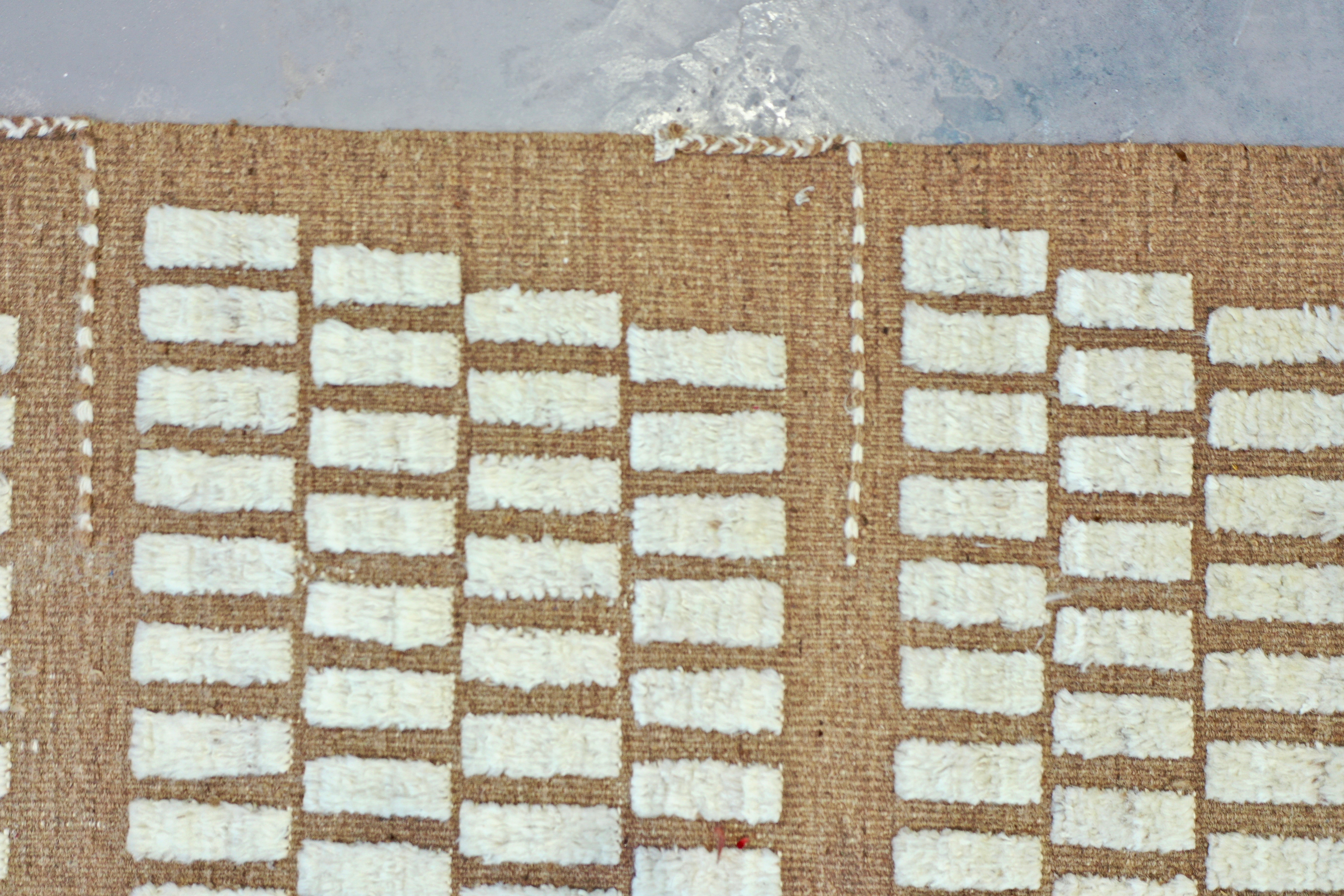 Beige Afghan Handmade — 3.57 x 2.70