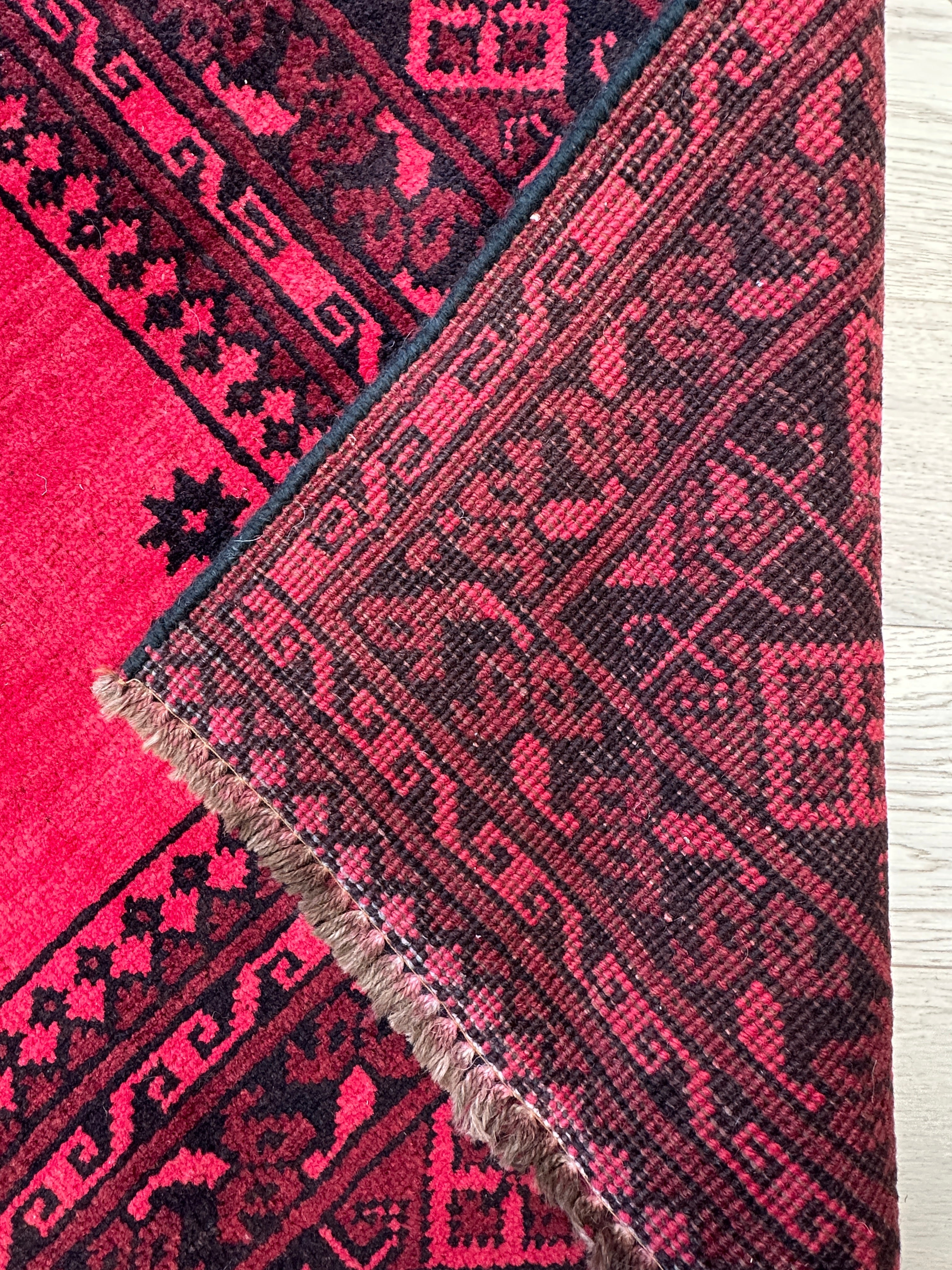 Red Afghan Handmade — 2.63 x 1.87