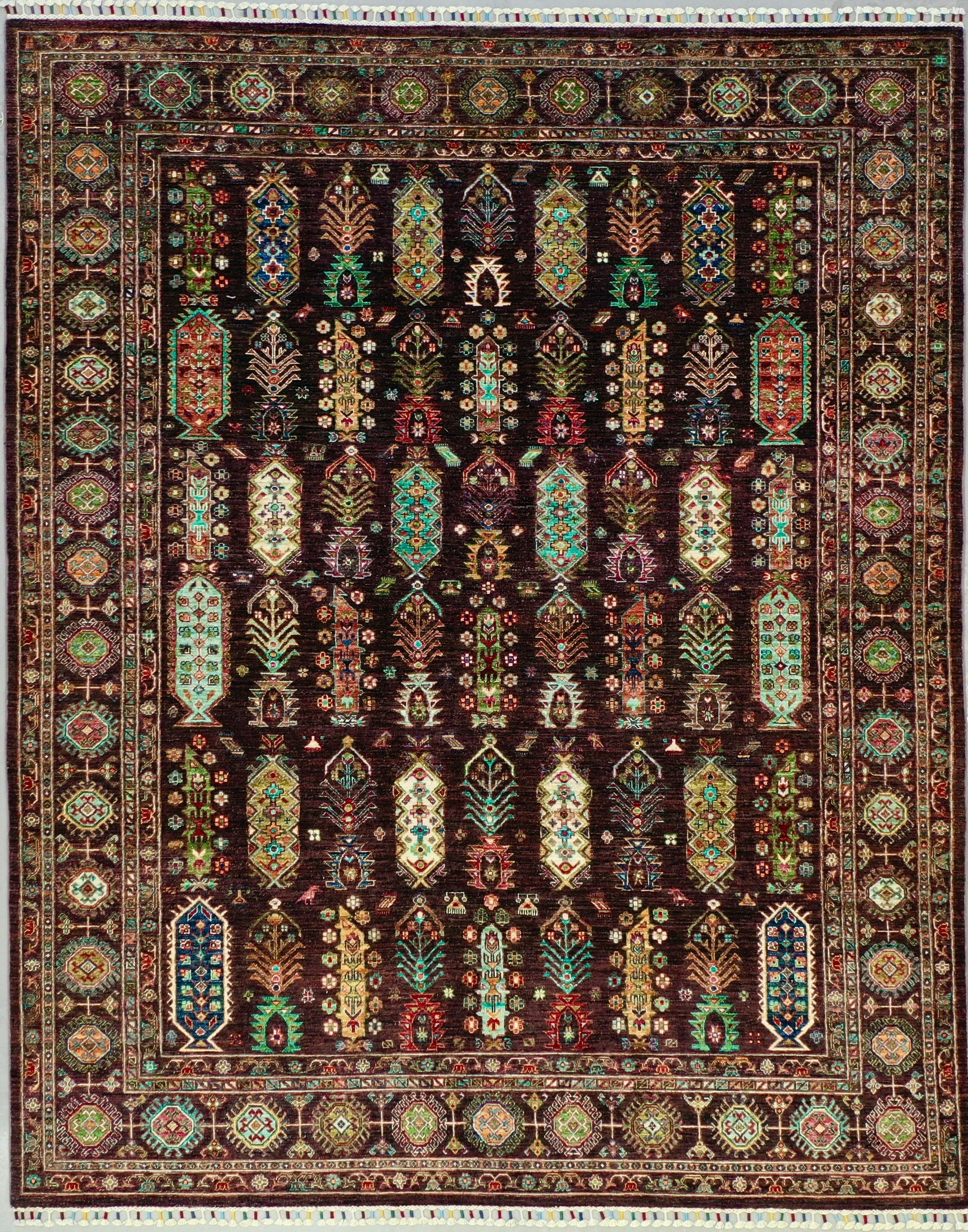 Brown Chobi Afghan Handmade — 2.91 x 2.37