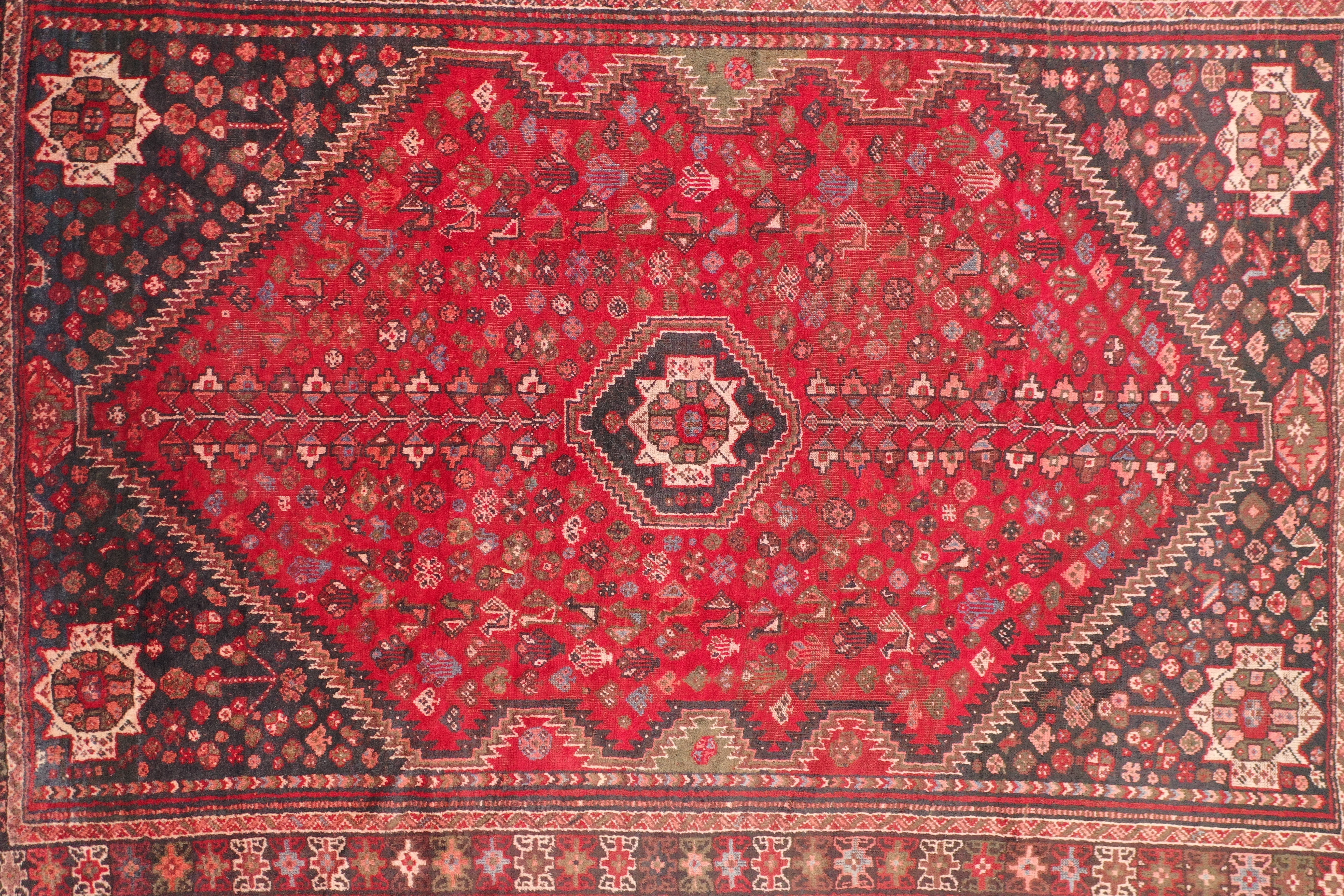 Red Afghan Handmade — 2.88 x 2.10