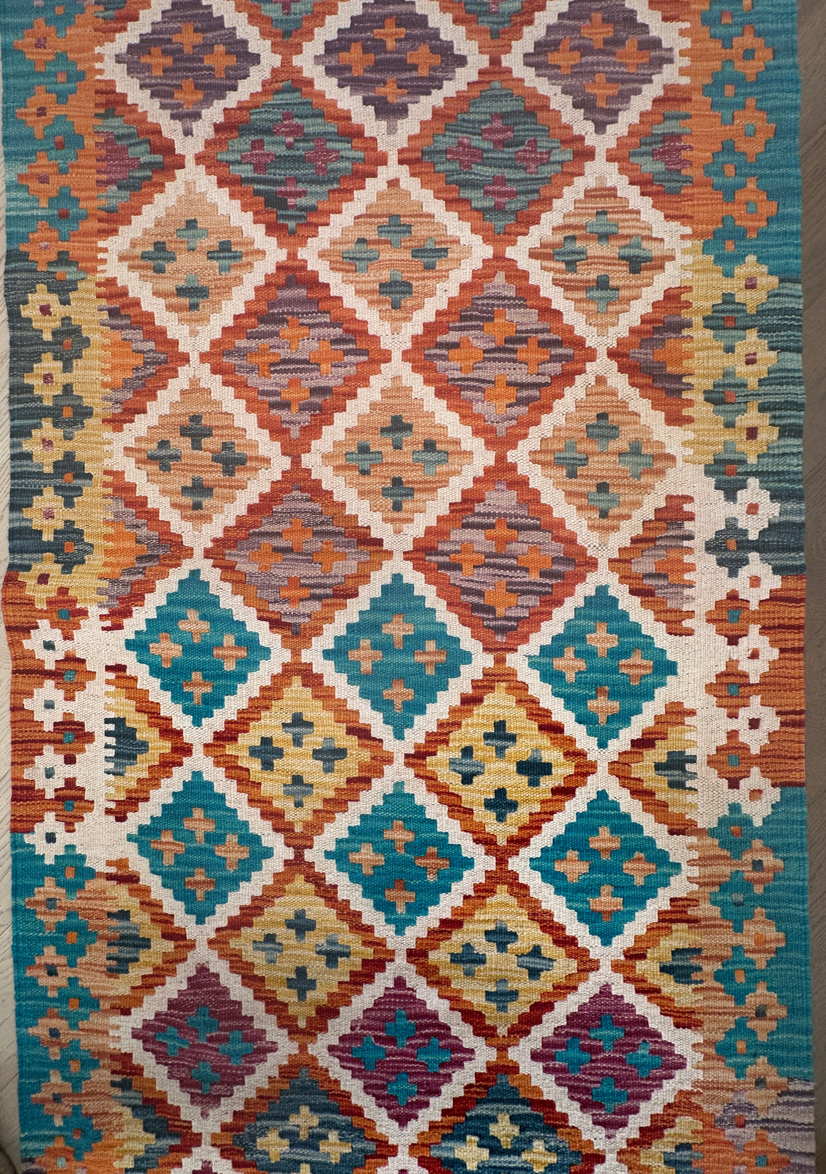 Afghan Kilim — 2.87 x 0.86