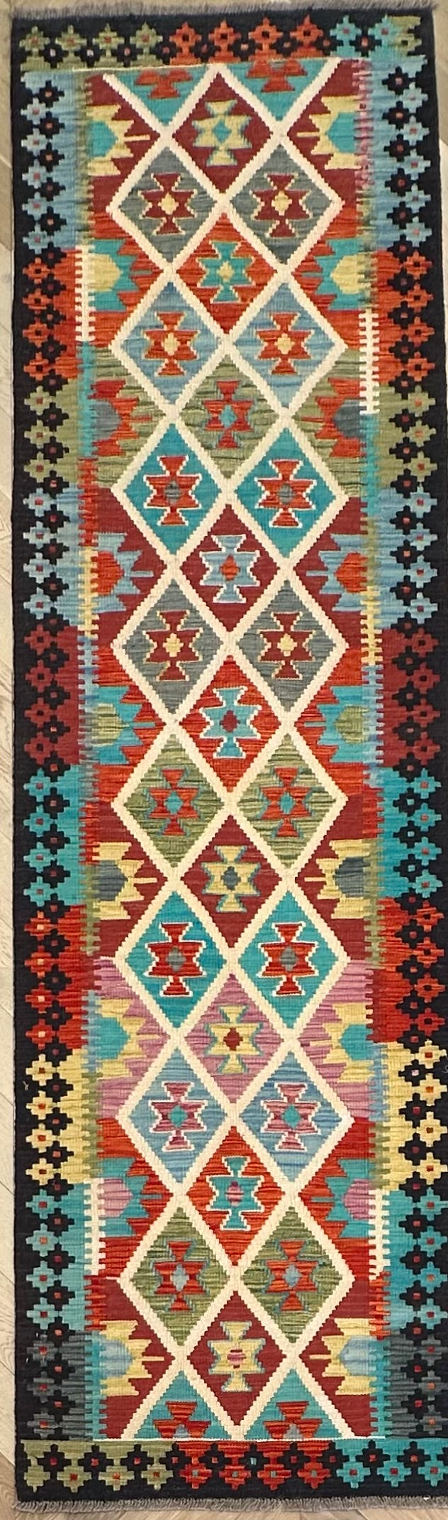 Afghan Kilim — 3.05 x 0.86