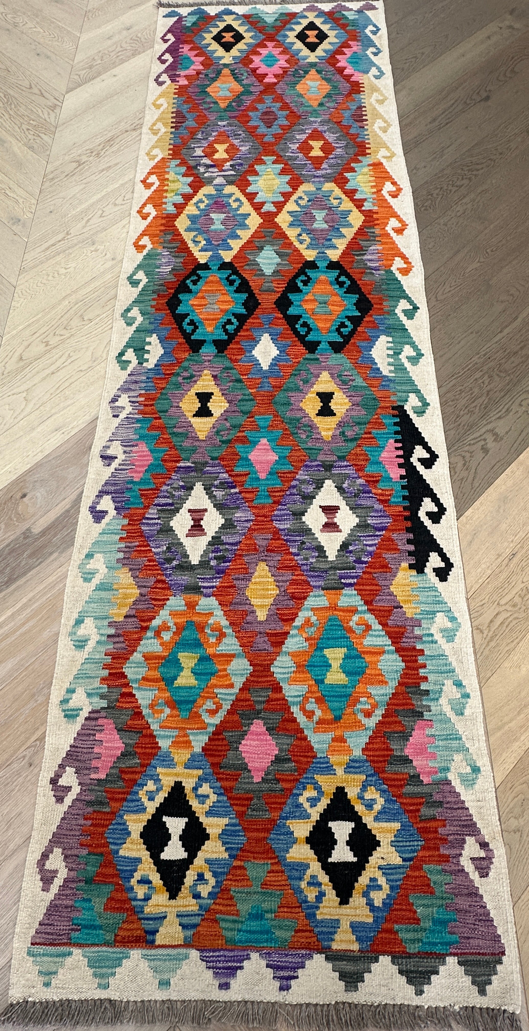 Afghan Kilim — 2.91 x 0.81