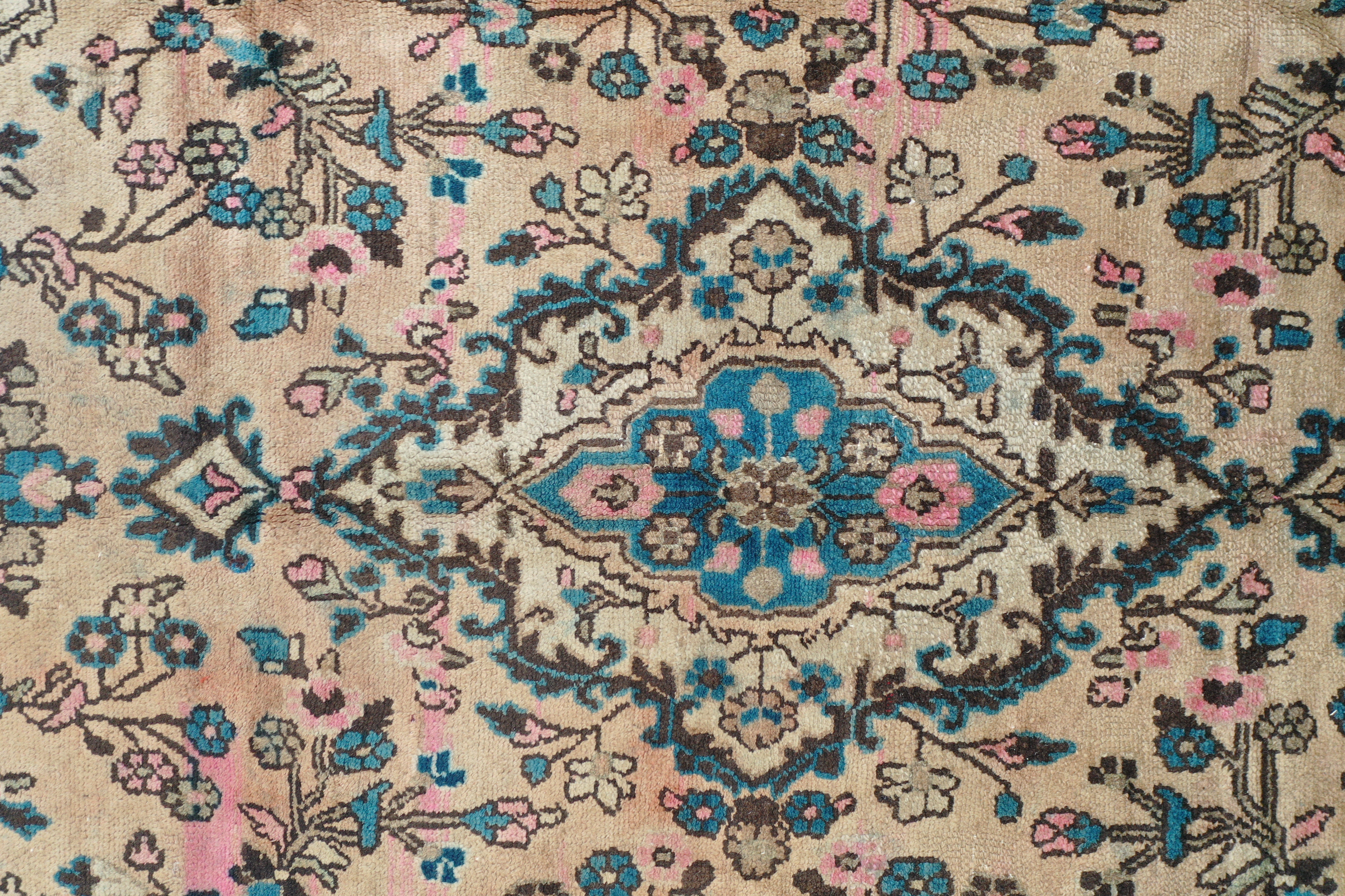 Beige Afghan Handmade — 3.03 x 2.12