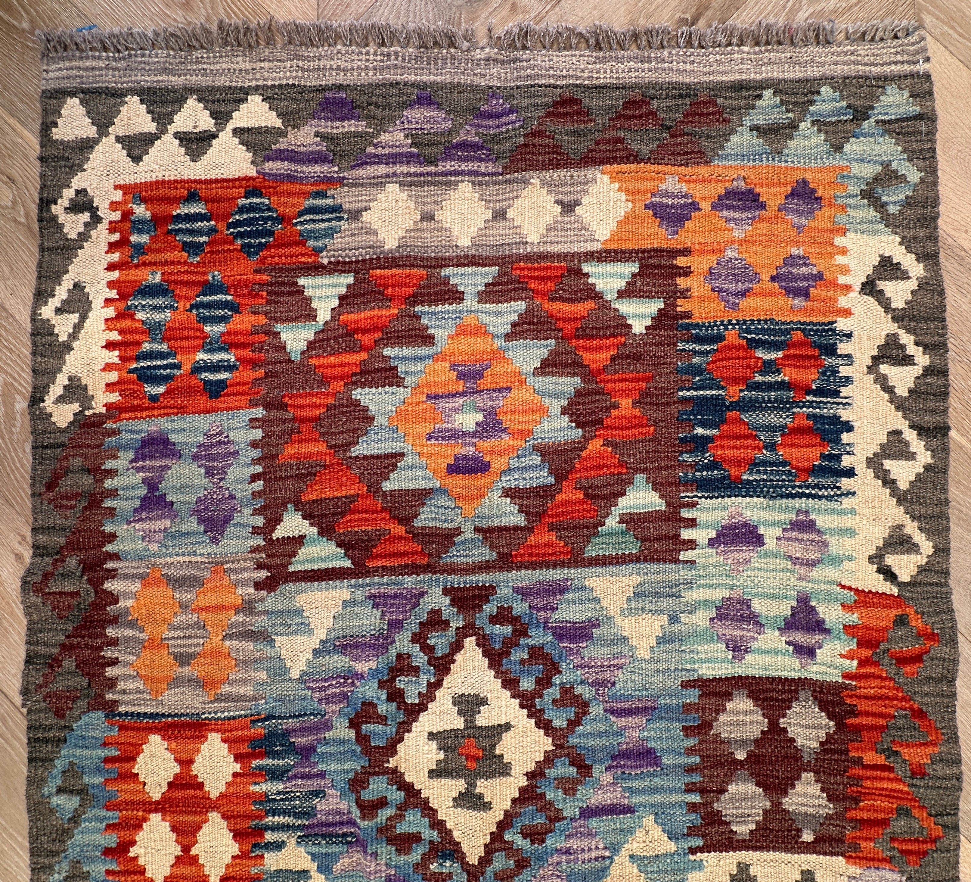 Afghan Kilim — 3.94 x 0.80