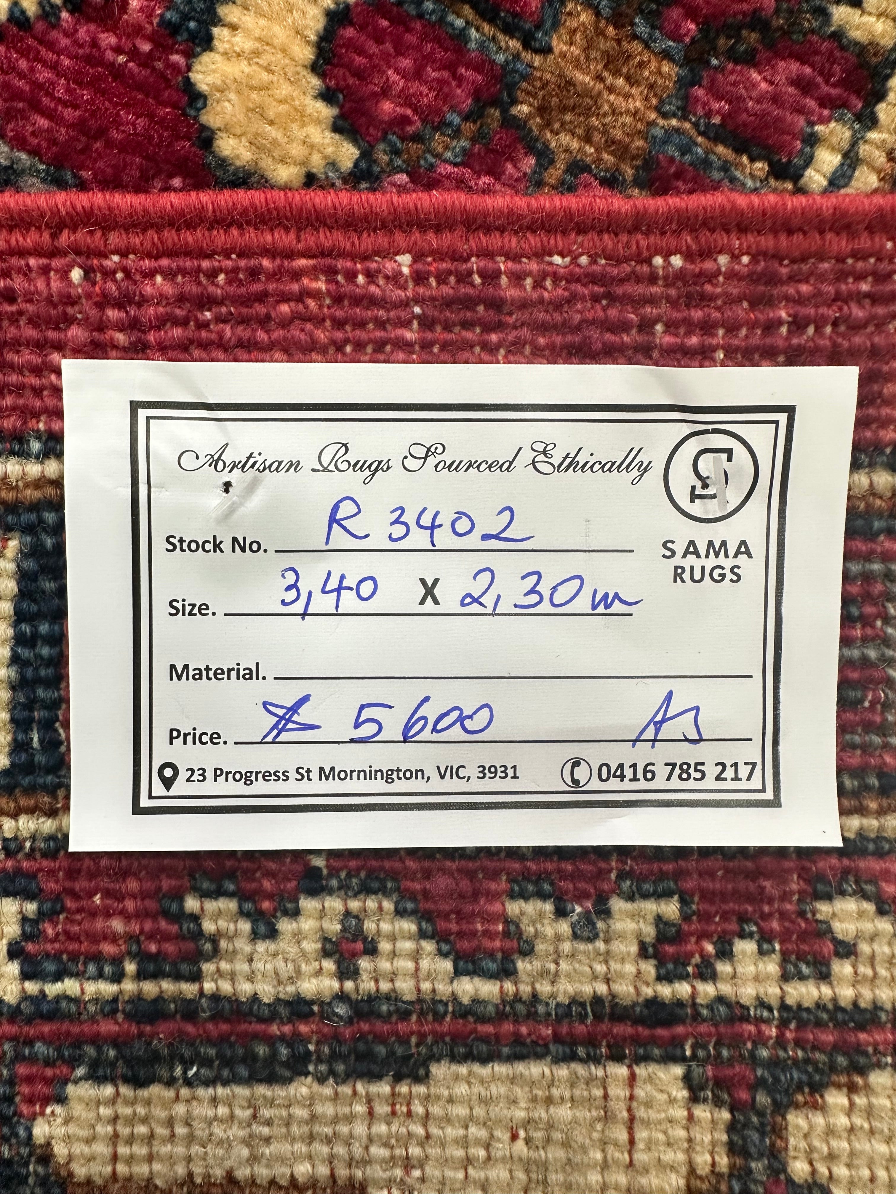 Chobi Afghan Handmade — 3.40 x 2.30