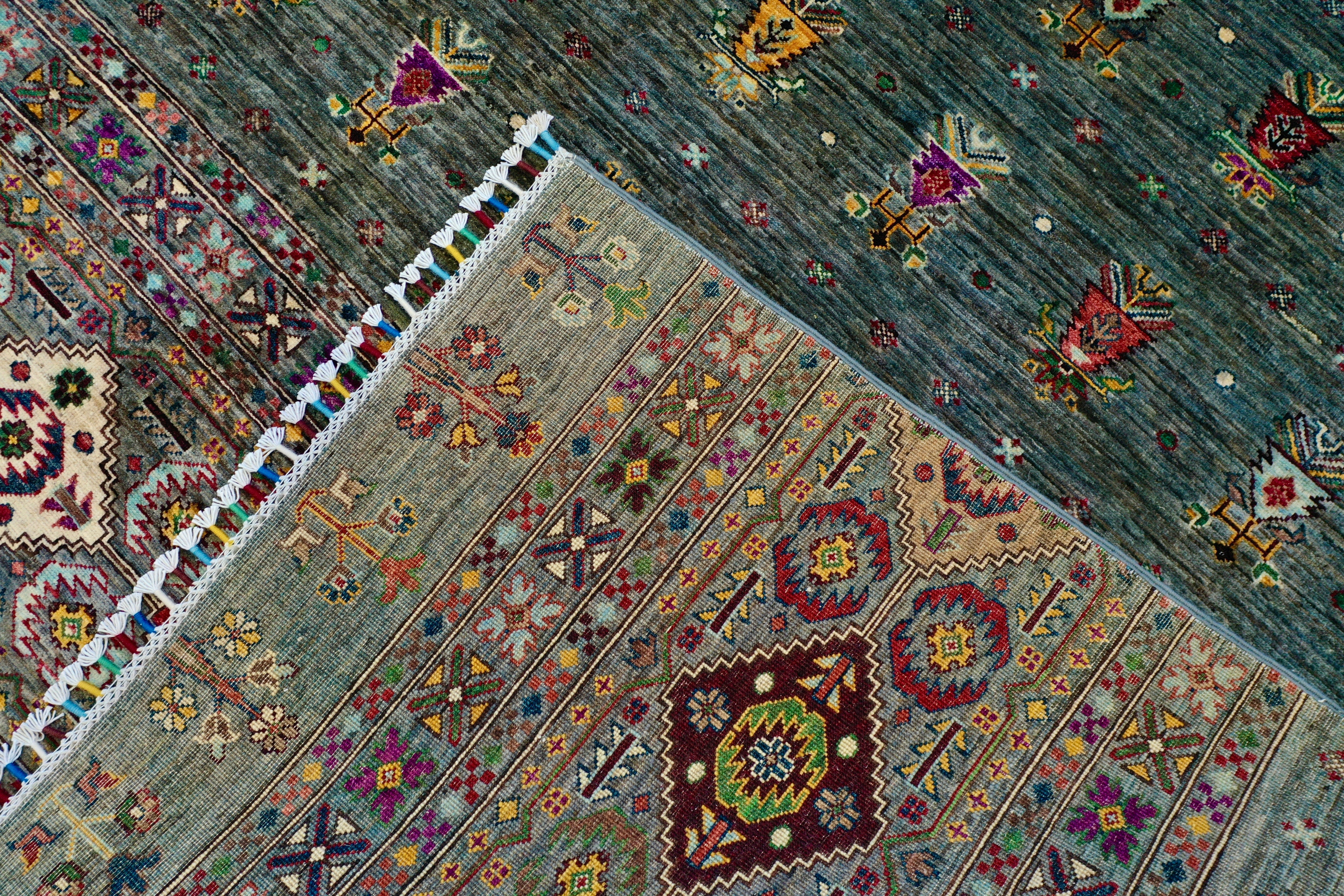Green forest chobi rug 303x246cm