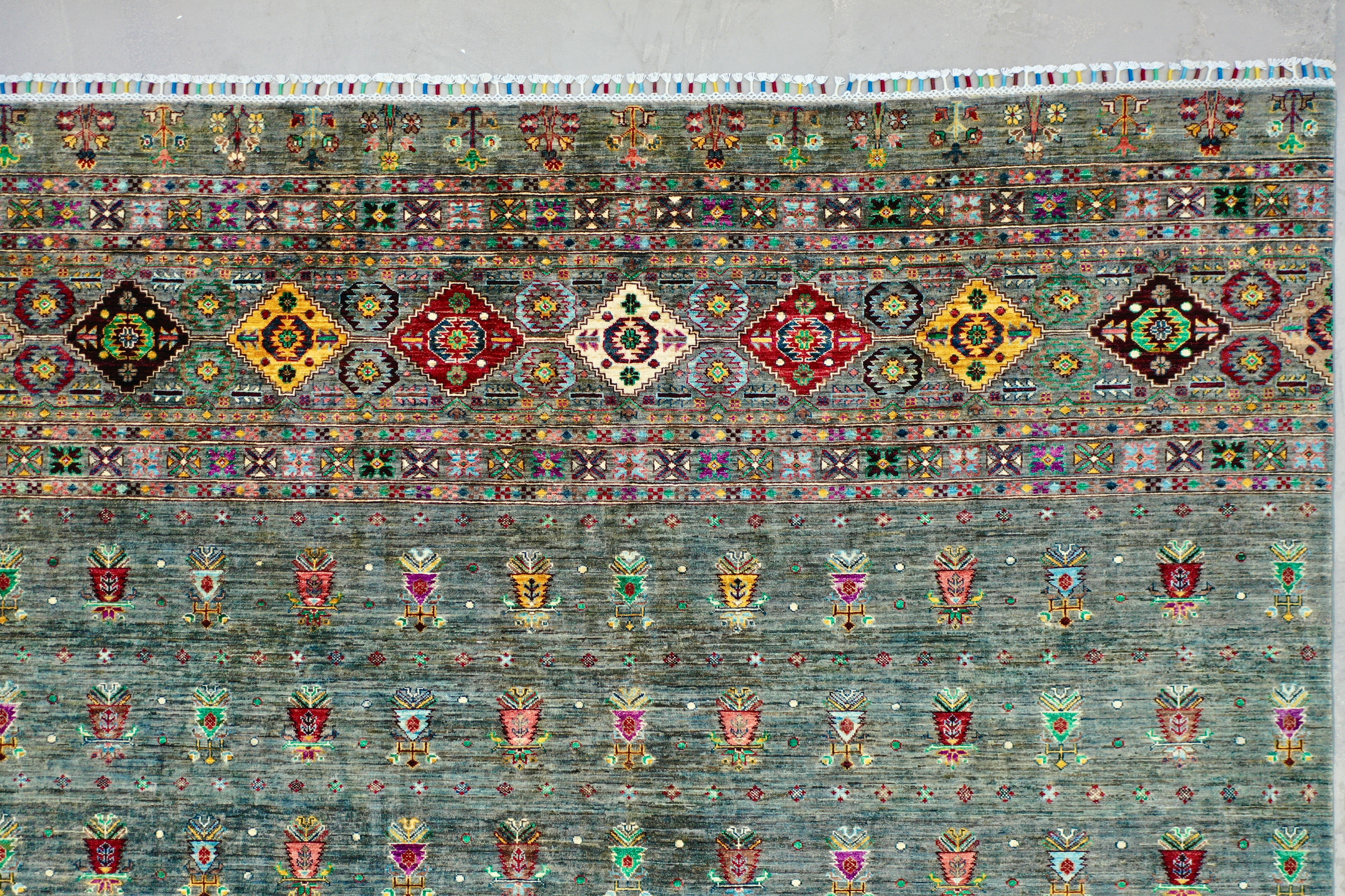 Green forest chobi rug 303x246cm