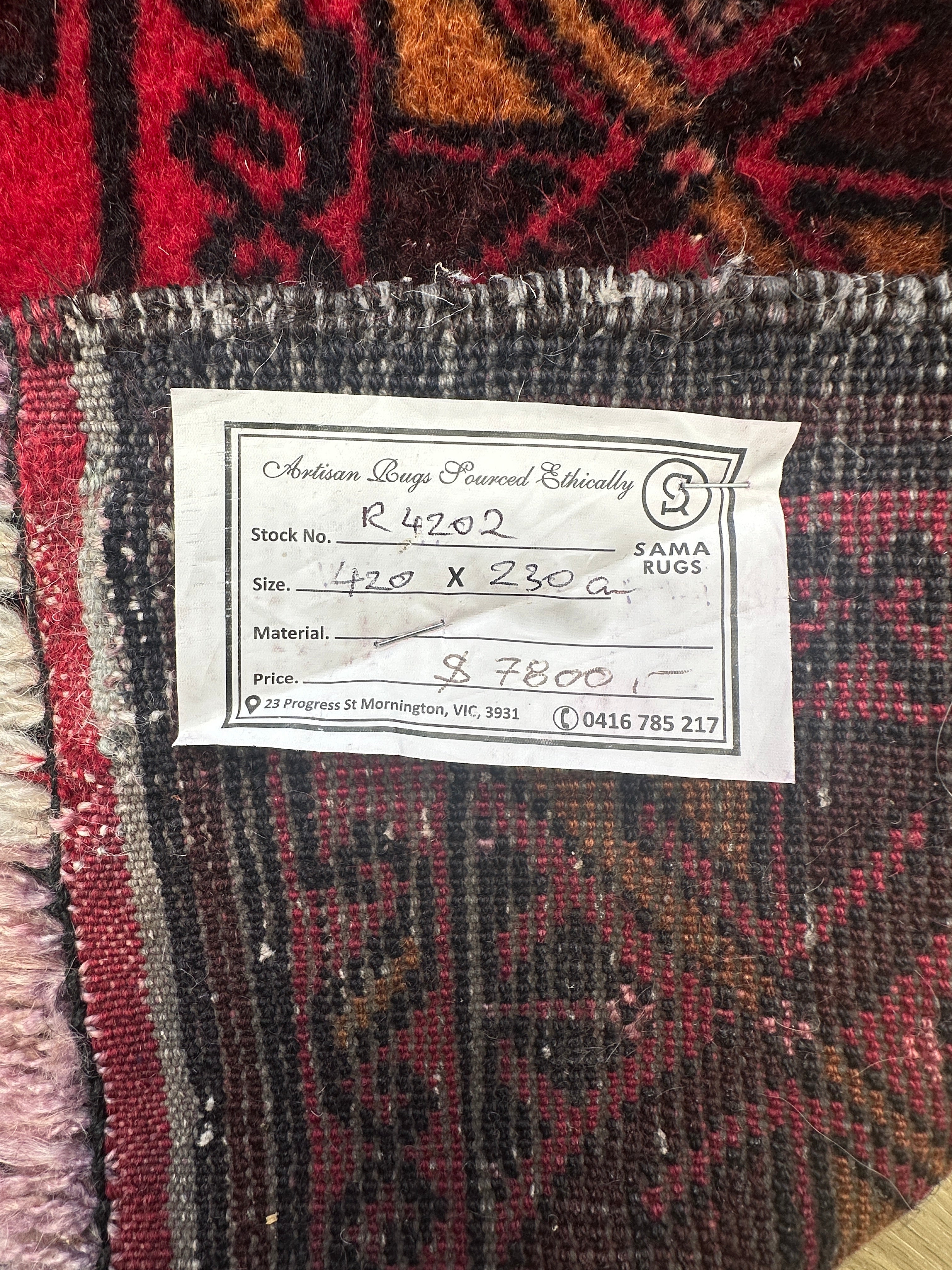 Afghan Handmade — 4.20 x 2.30