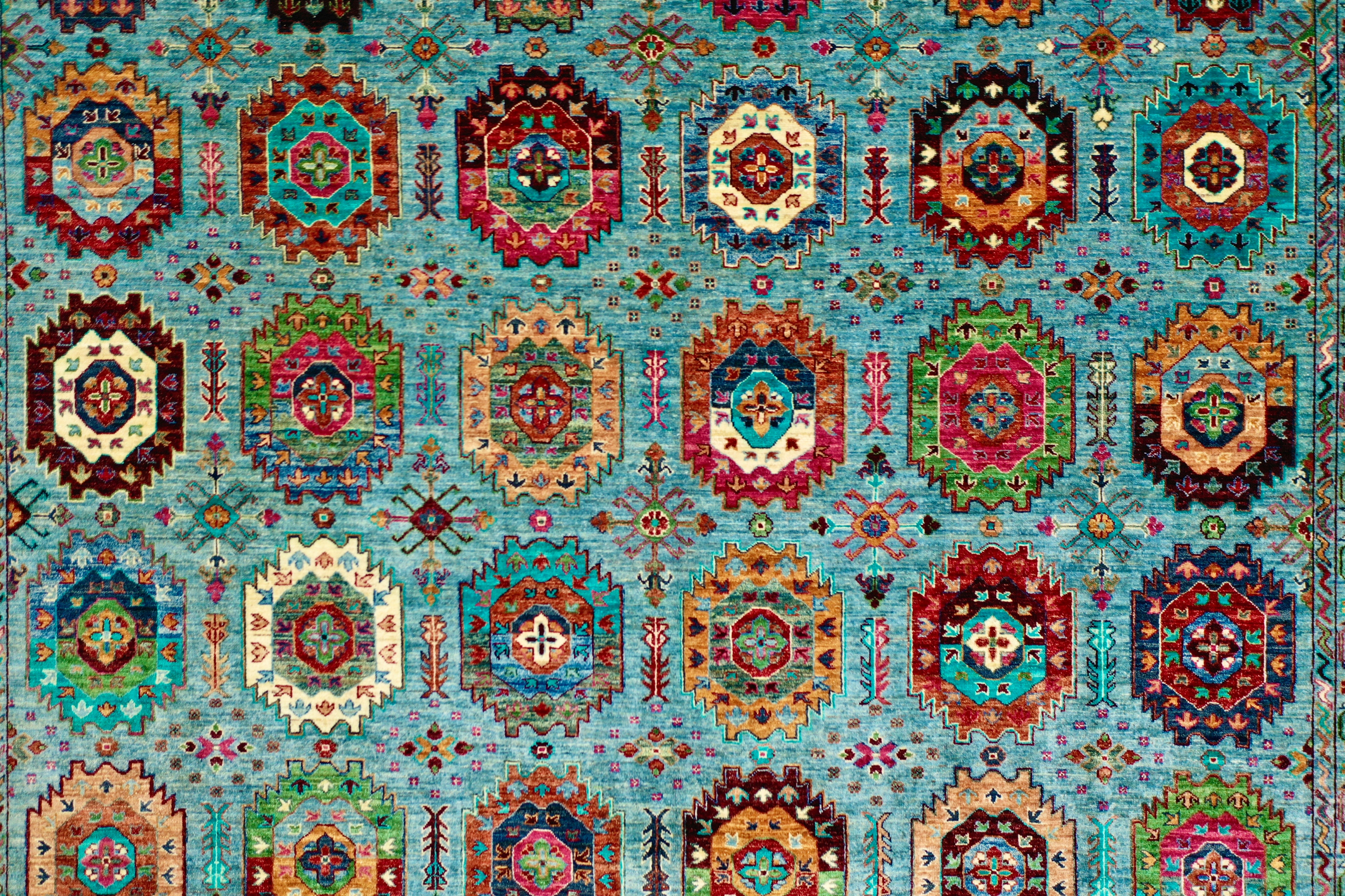 Blue Afghan Handmade — 3.00 x 4.00