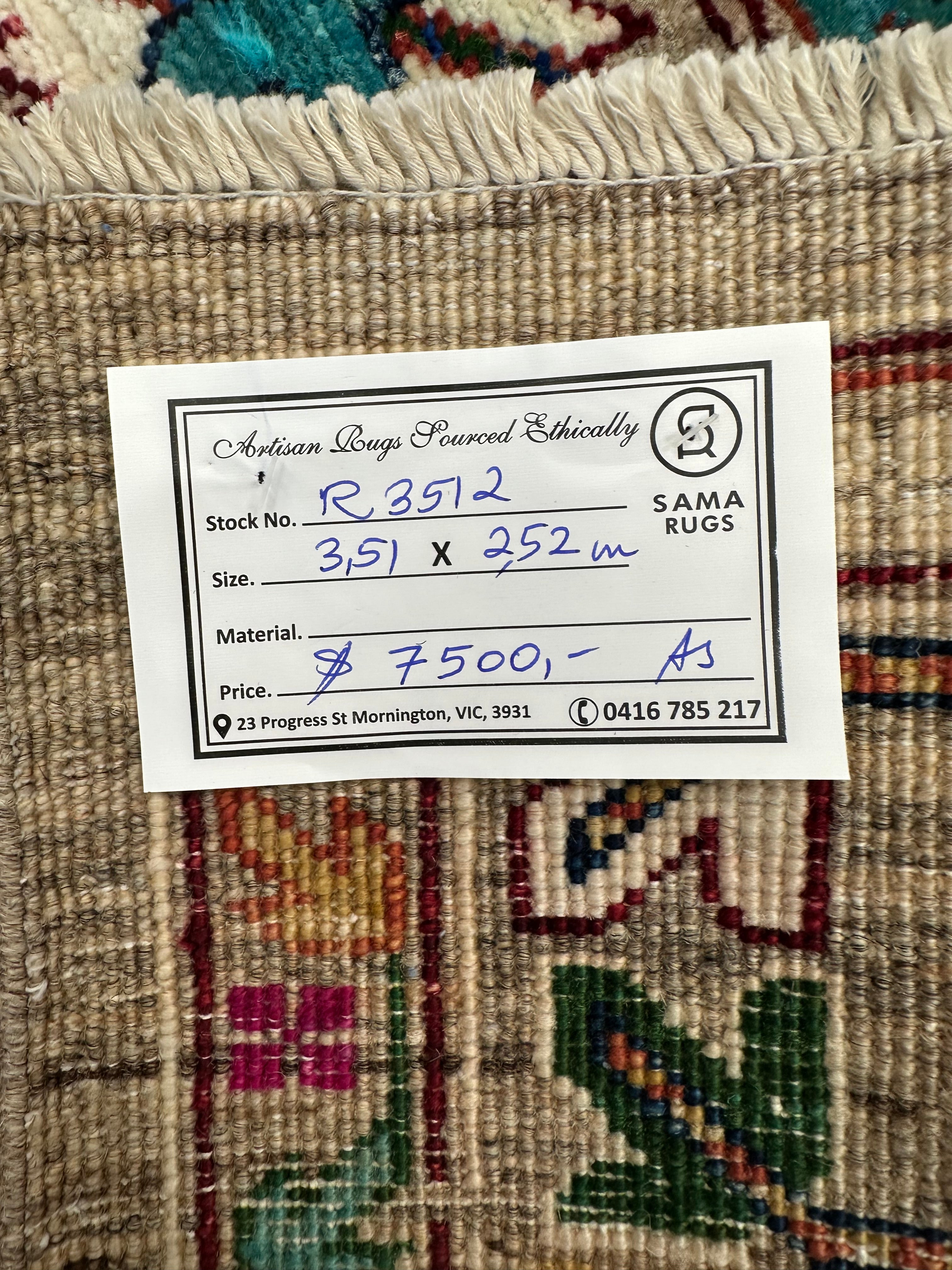 Chobi Afghan Handmade — 3.51 x 2.52