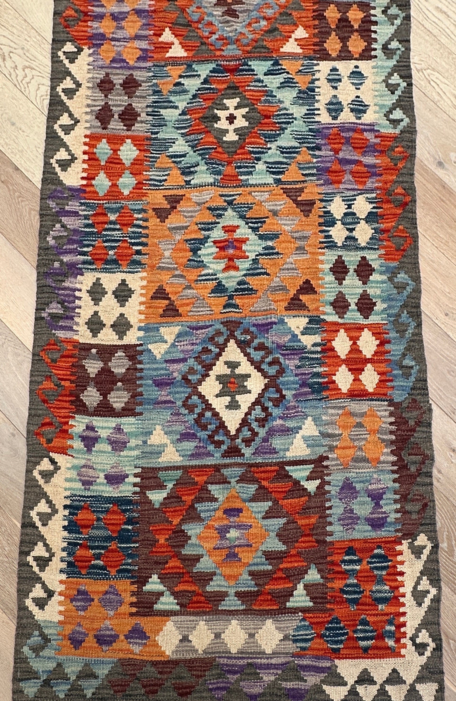 Afghan Kilim — 3.94 x 0.80