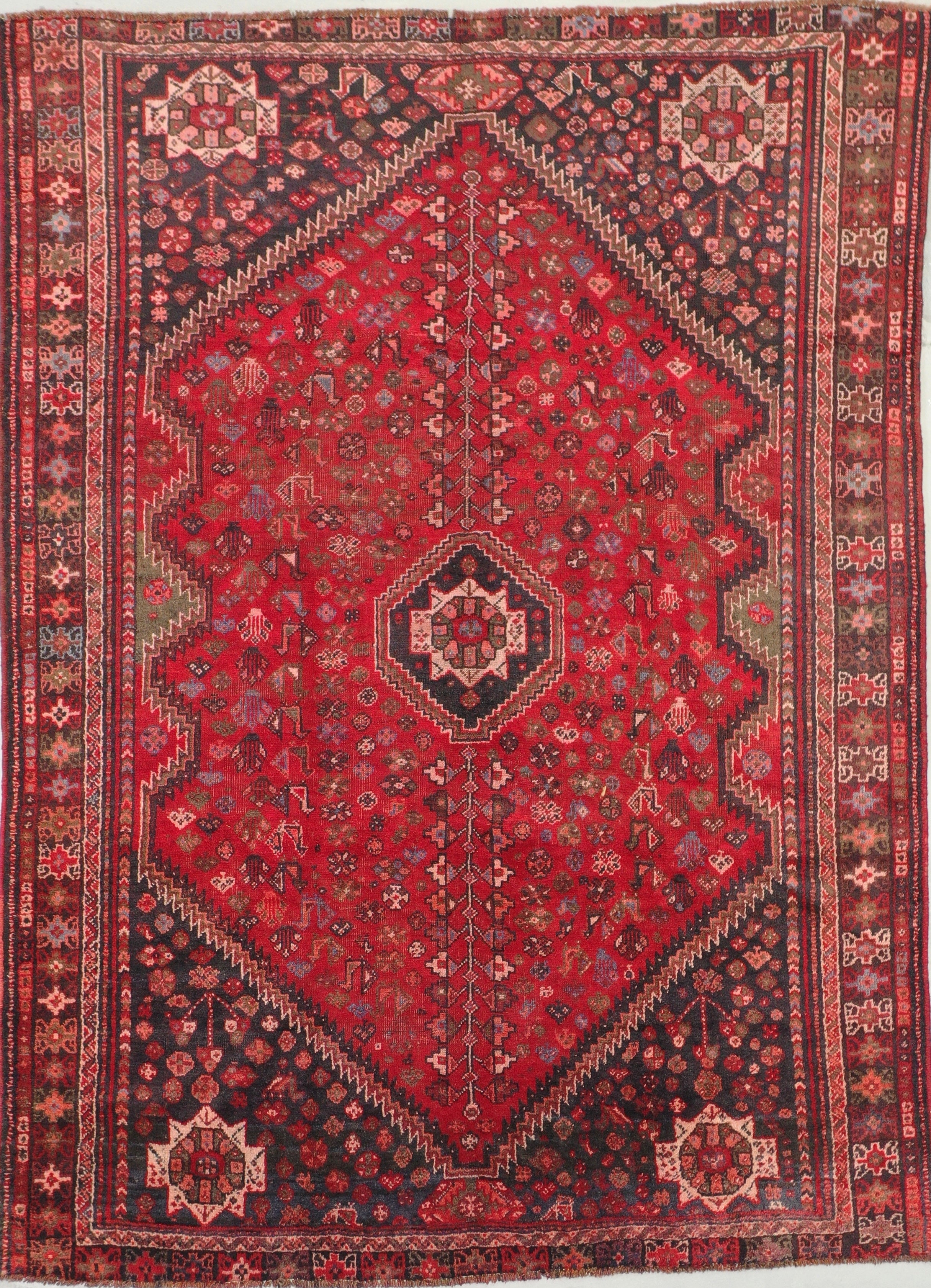 Red Afghan Handmade — 2.88 x 2.10
