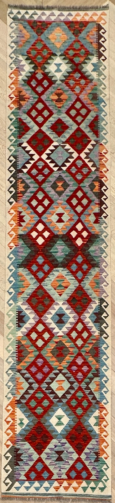 Afghan Kilim — 4.07 x 0.79