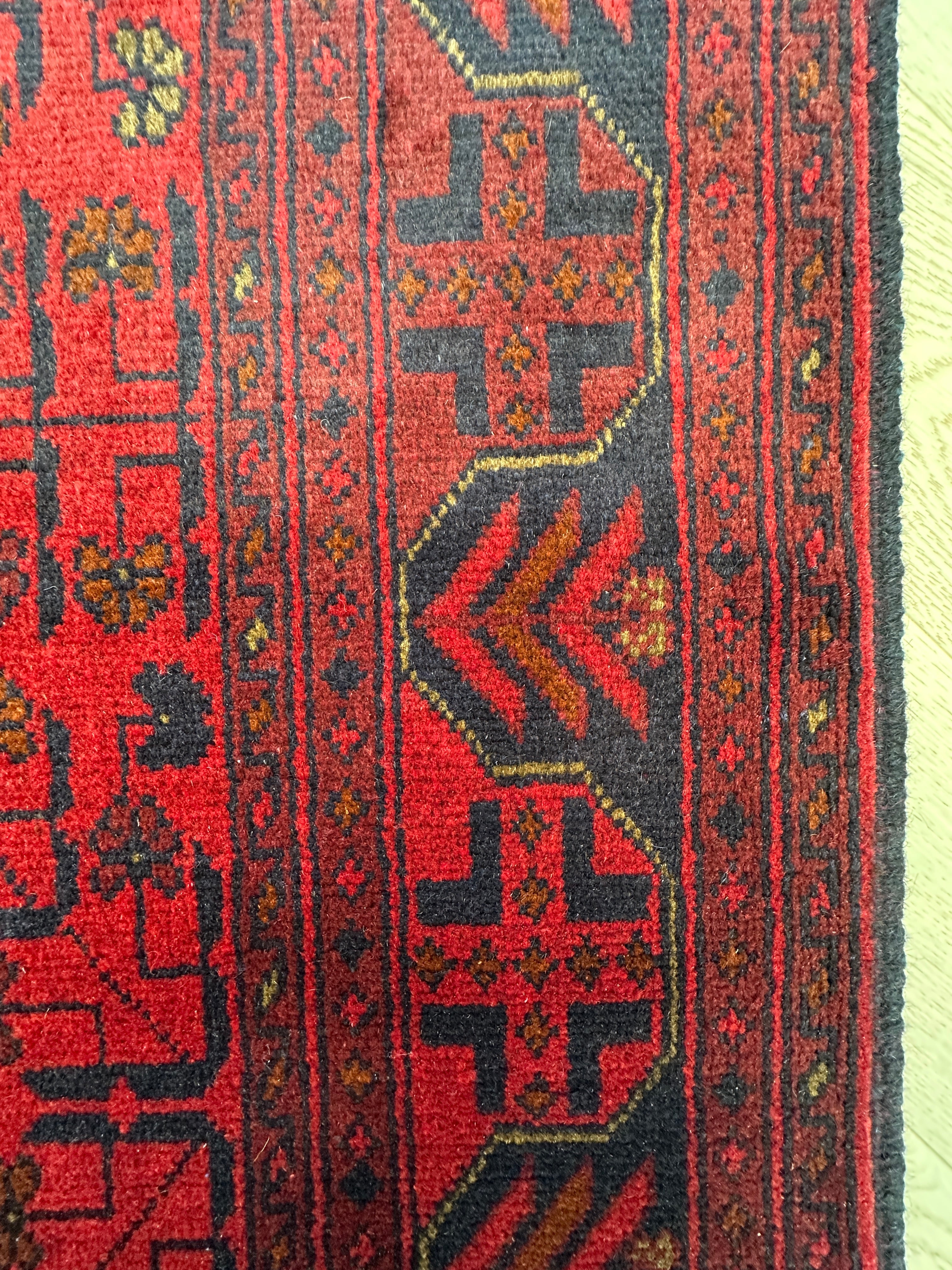 Red Afghan Handmade — 2.28 x 1.69