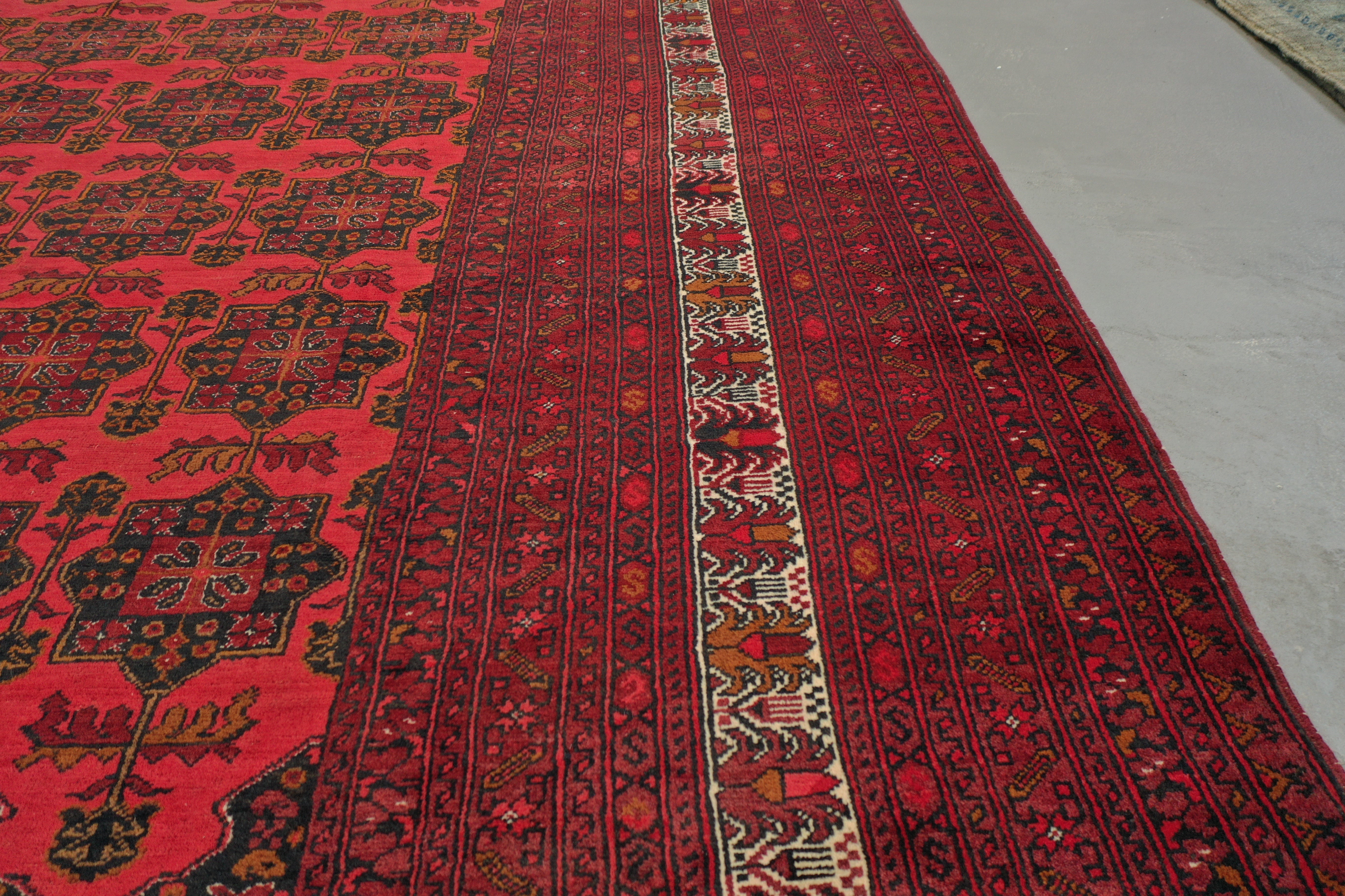 Red Afghan Handmade — 3.40 x 2.56