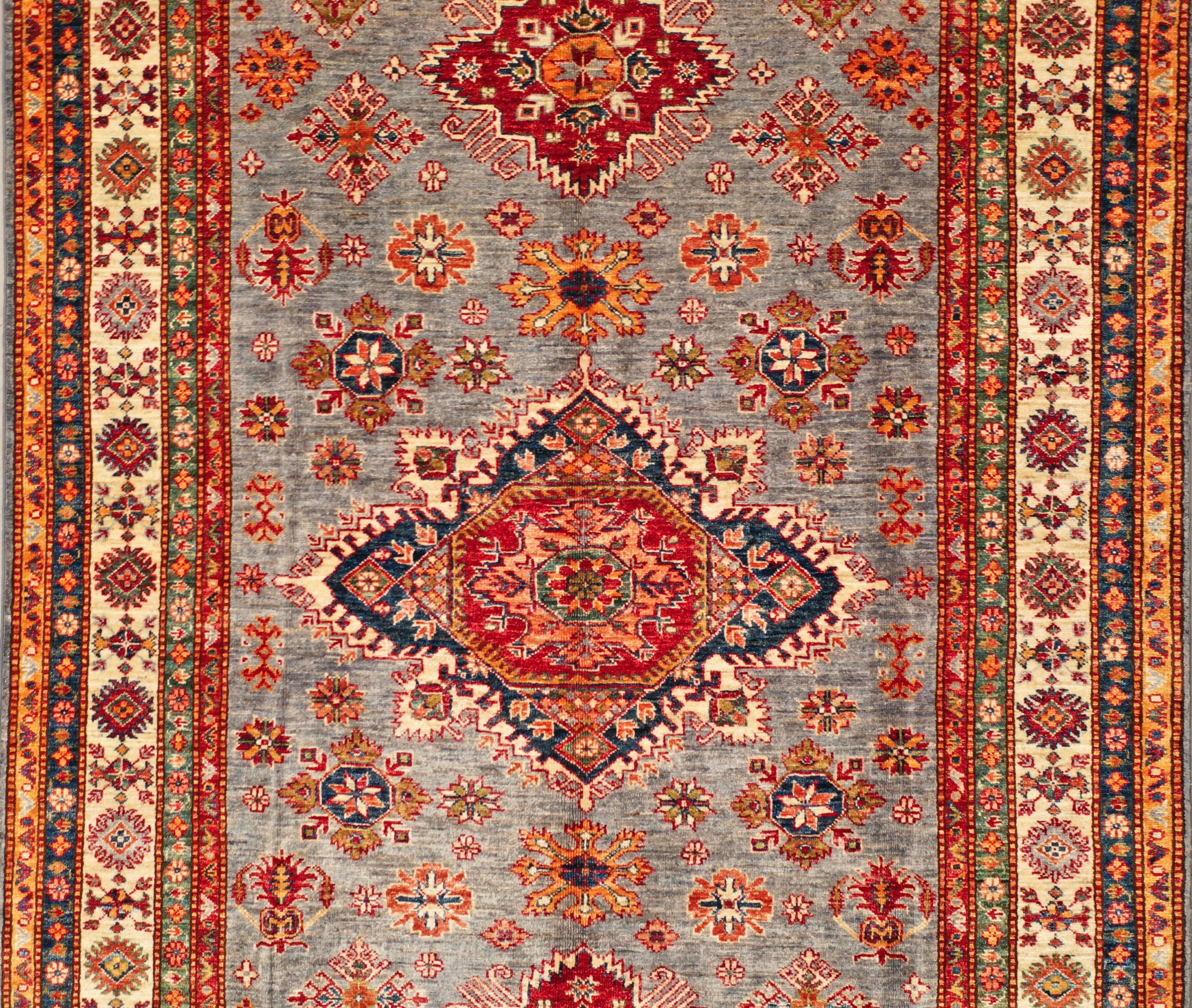 Beige Afghan Handmade — 2.57 x 1.57