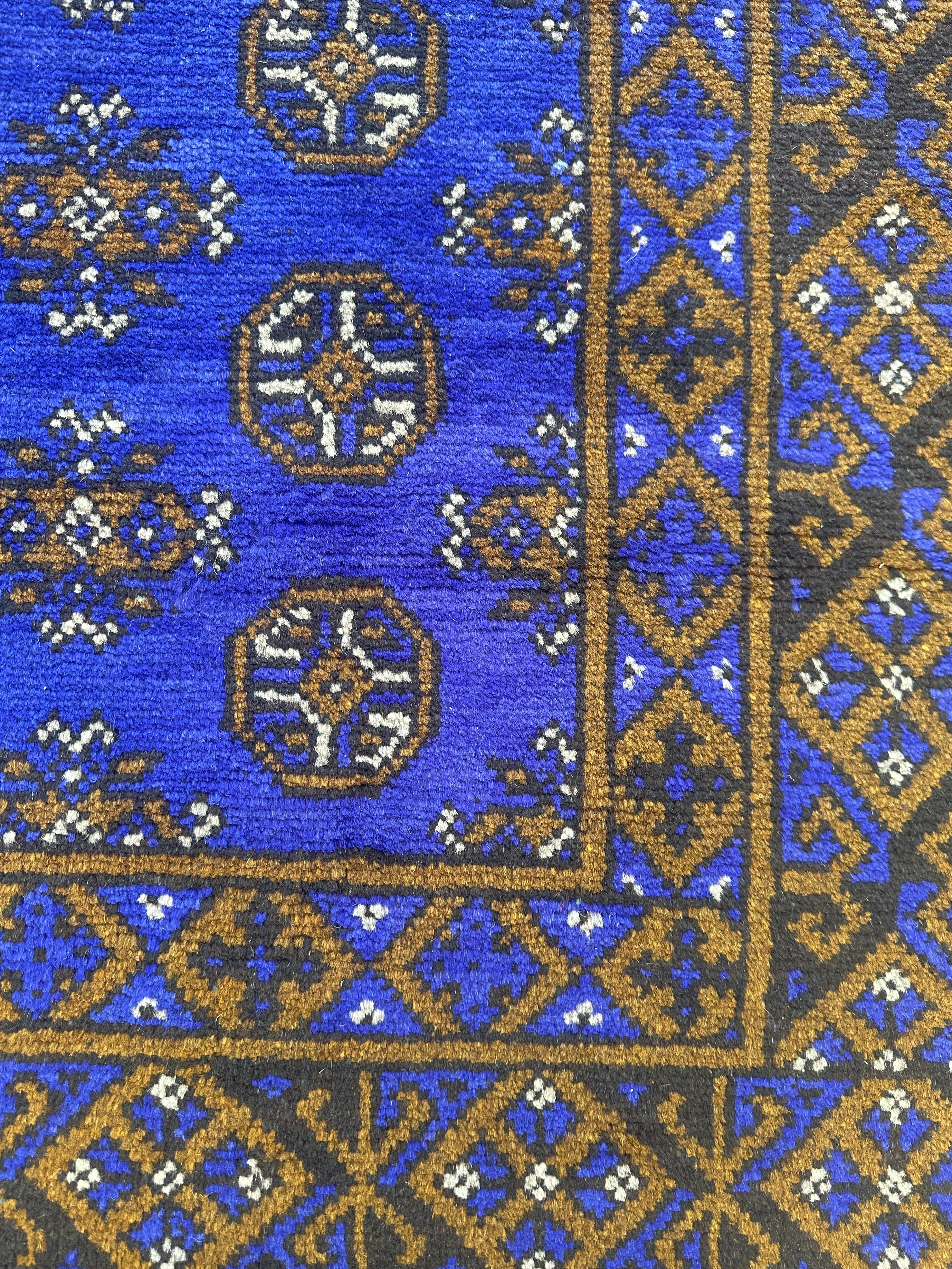 Blue Chobi Afghan Handmade — 1.95 x 1.55