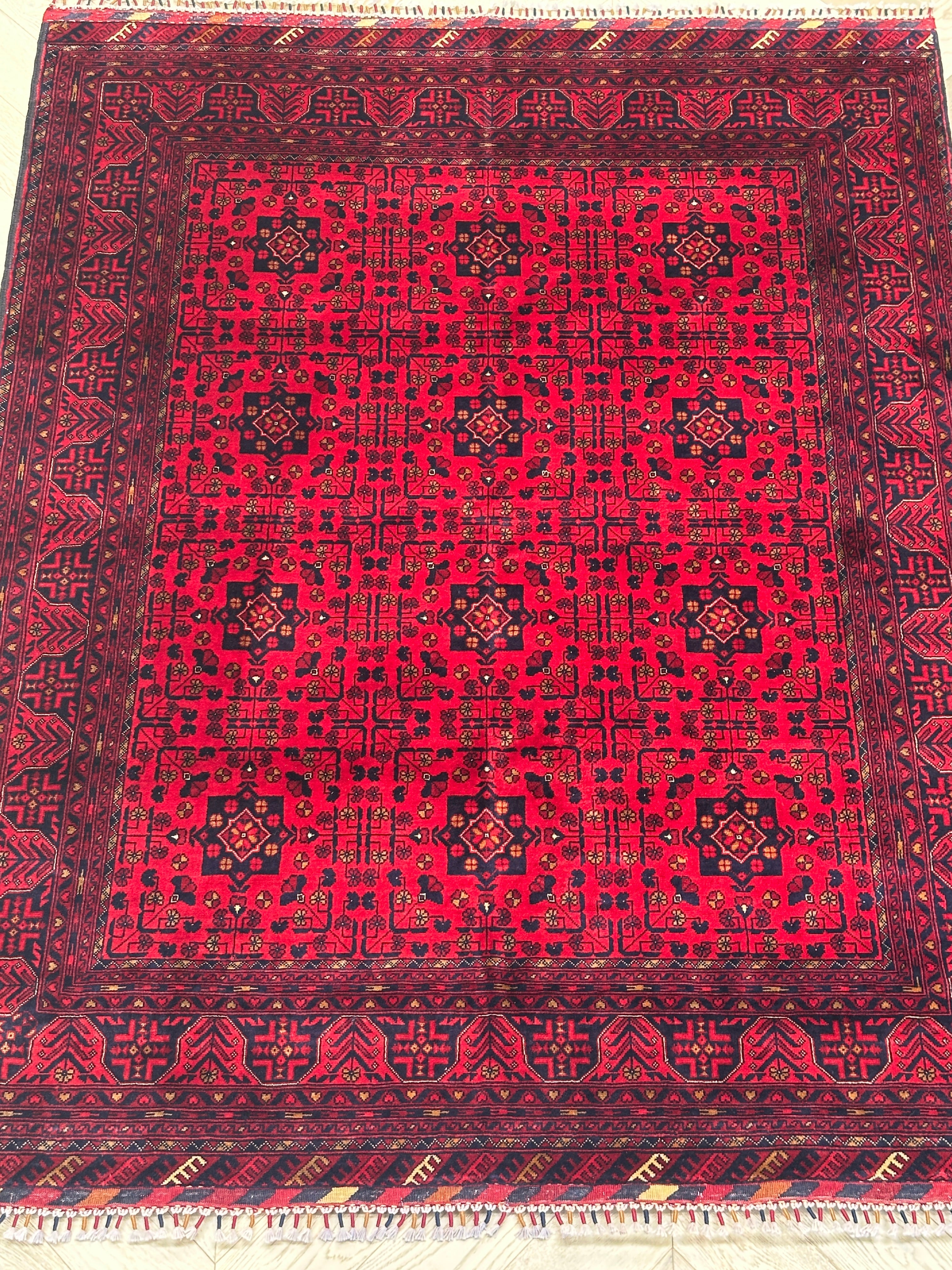Grey Afghan Handmade — 2.03 x 1.55