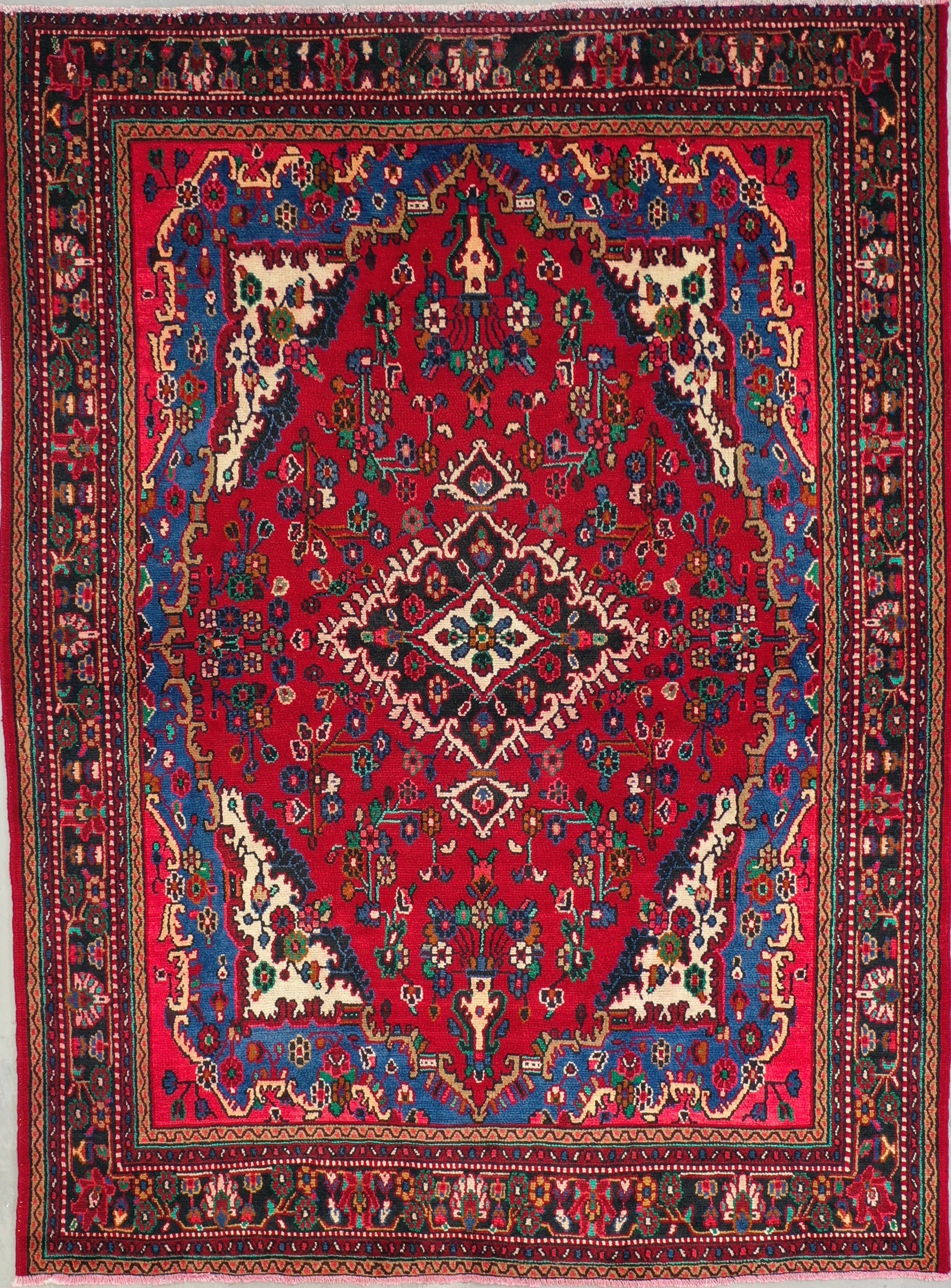 Red Afghan Handmade — 2.92 x 2.17
