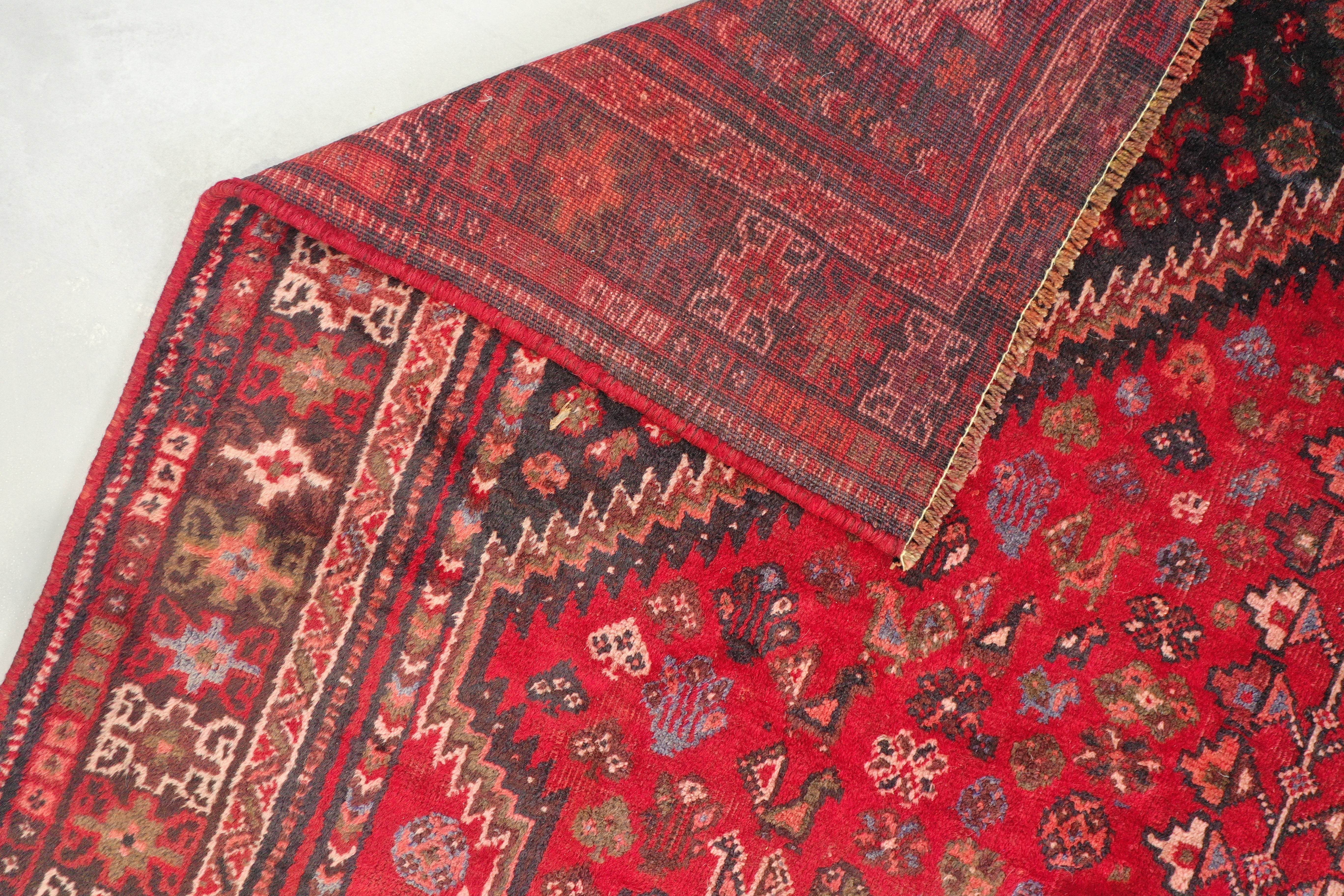 Red Afghan Handmade — 2.88 x 2.10