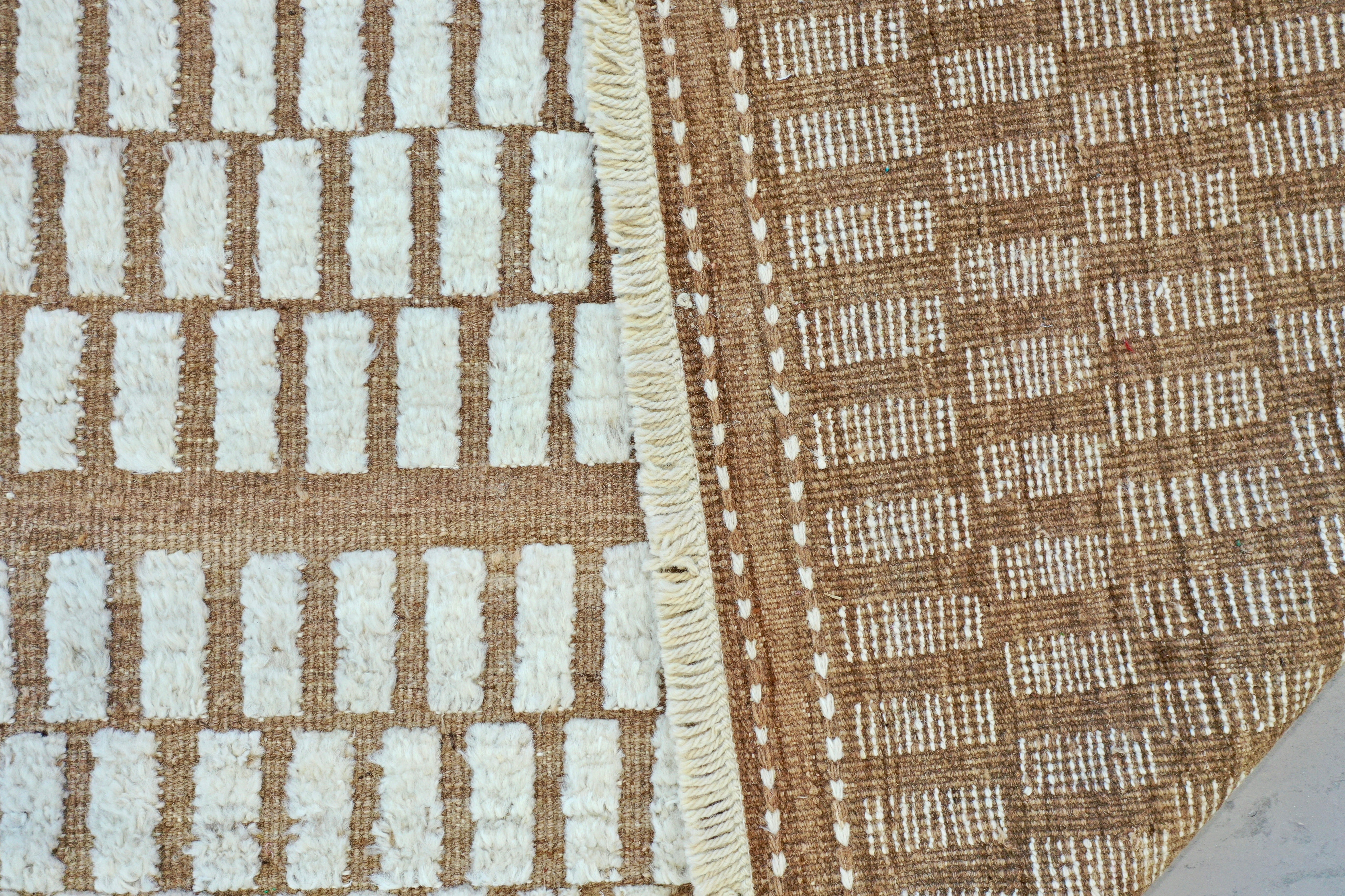 Beige Afghan Handmade — 3.57 x 2.70