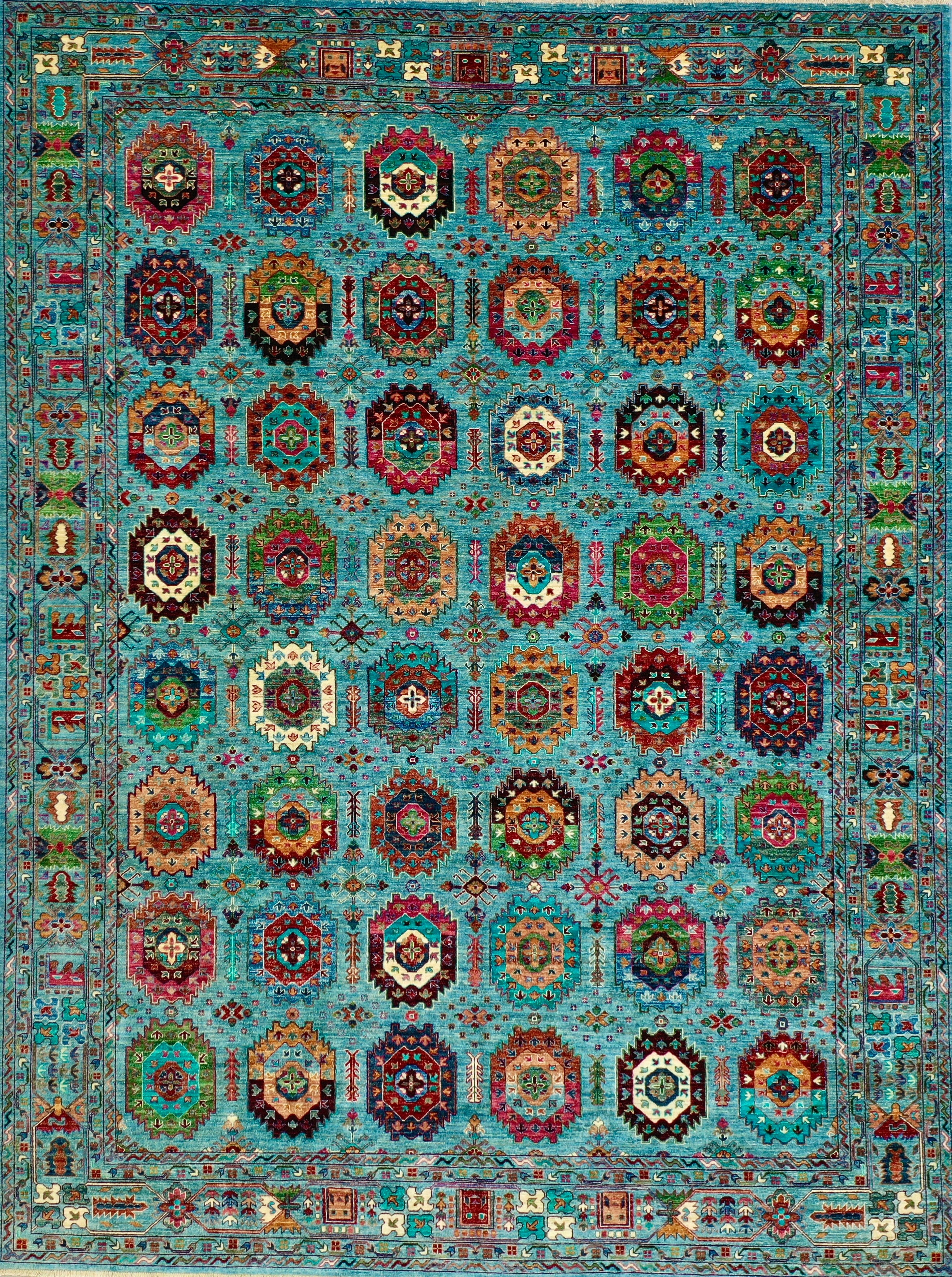 Blue Afghan Handmade — 3.00 x 4.00