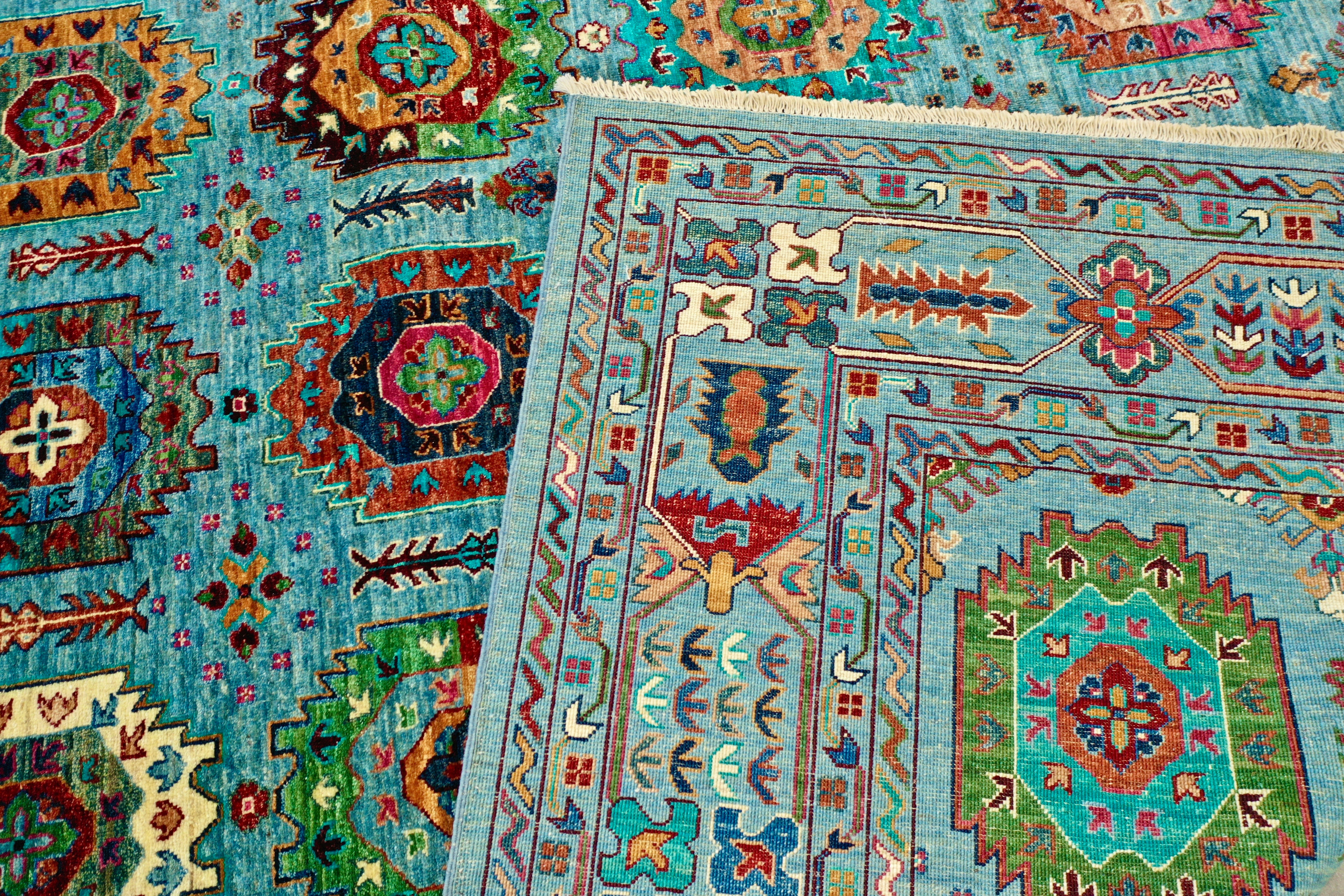Blue Afghan Handmade — 3.00 x 4.00