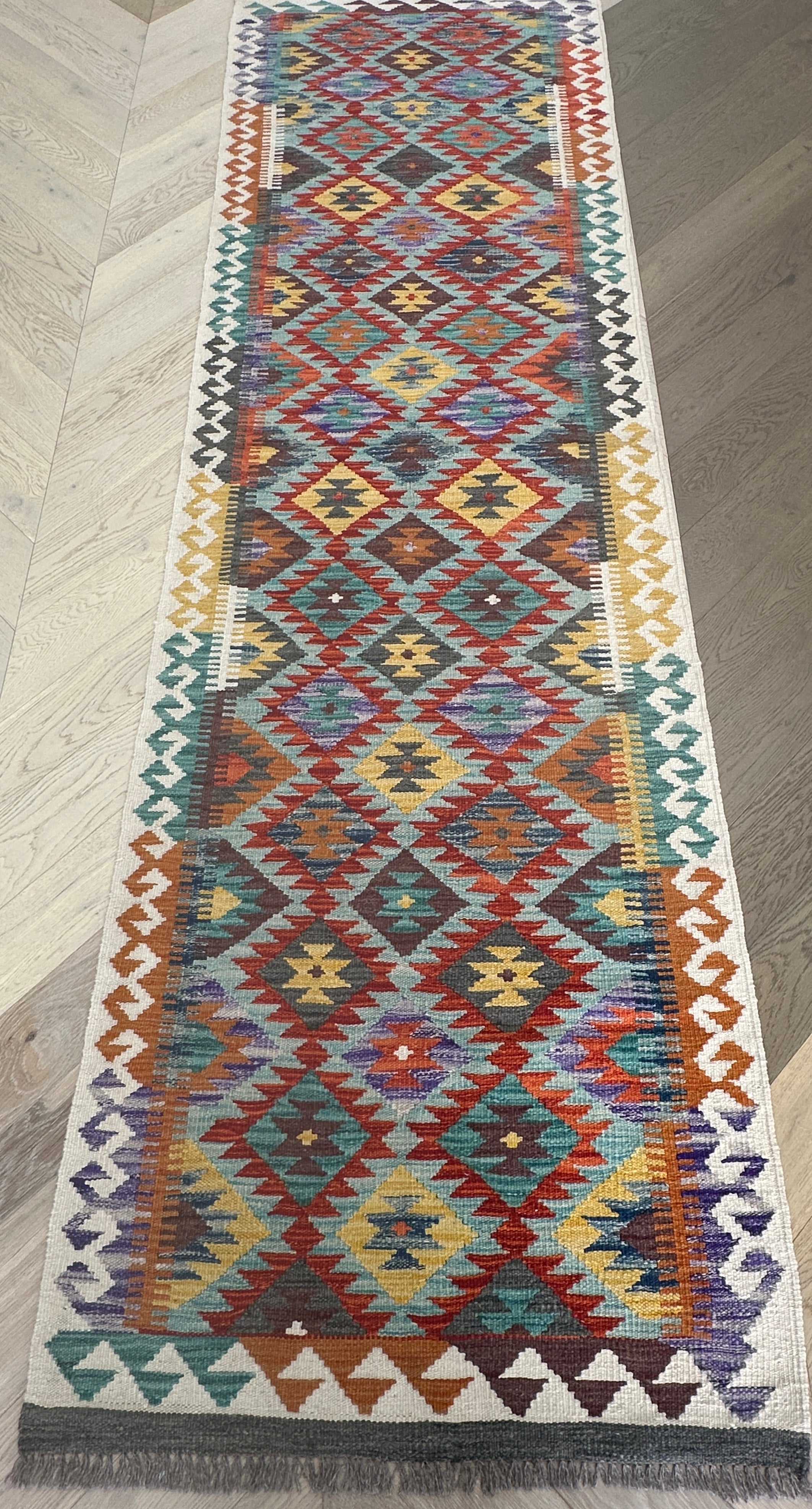 Afghan Kilim — 3.01 x 0.86