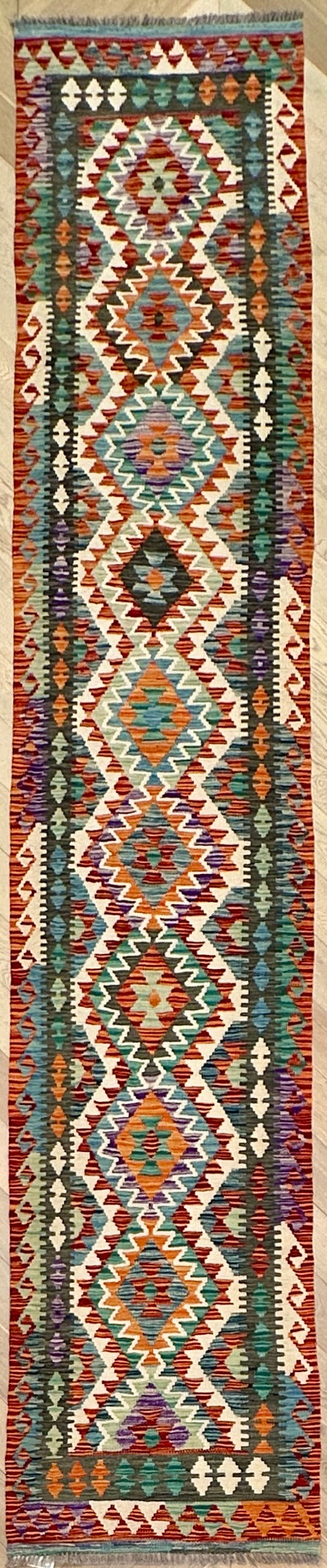Afghan Kilim — 4.15 x 0.79
