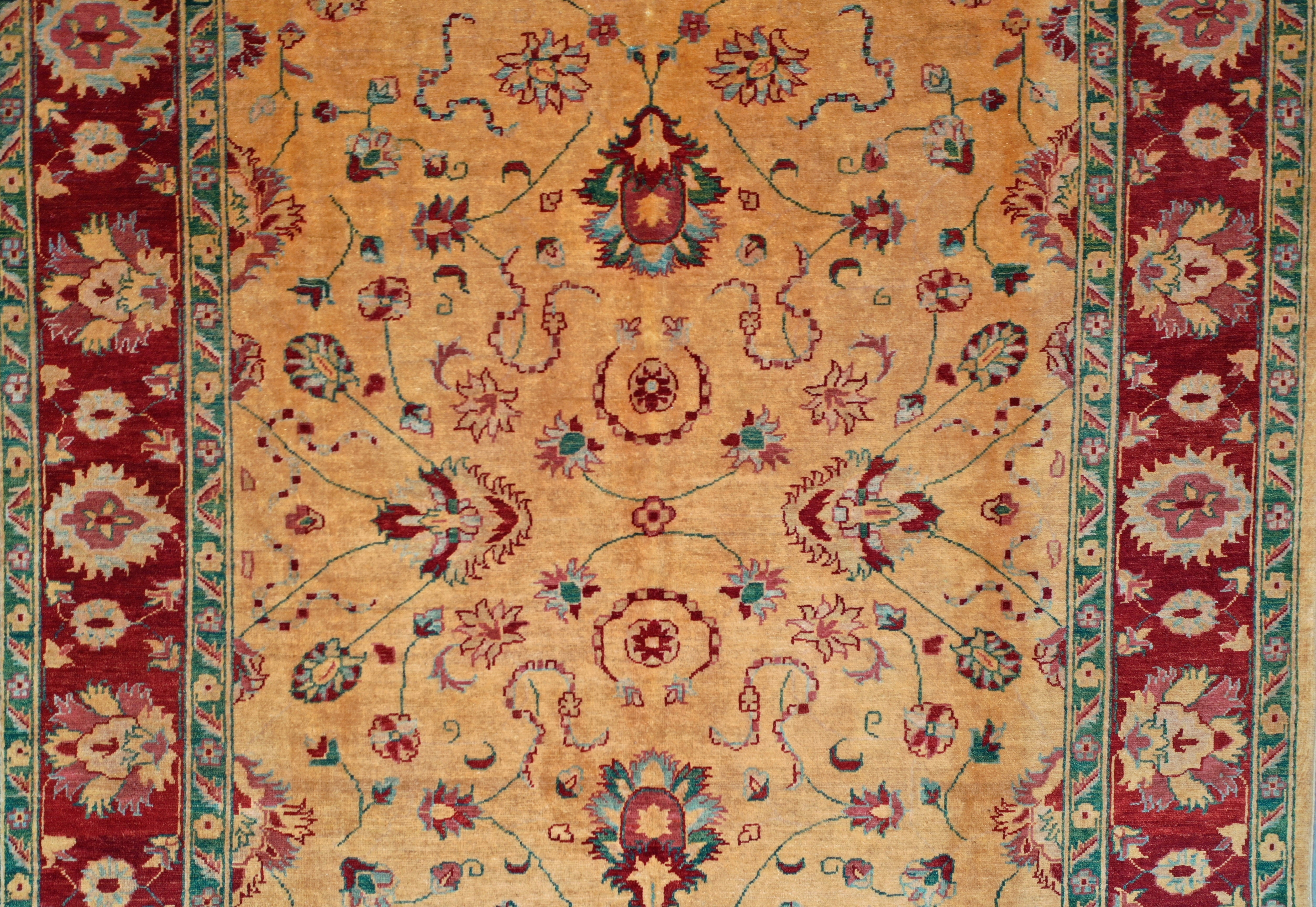 Handmade Chobi zeiglar yellow rug 231x190cm