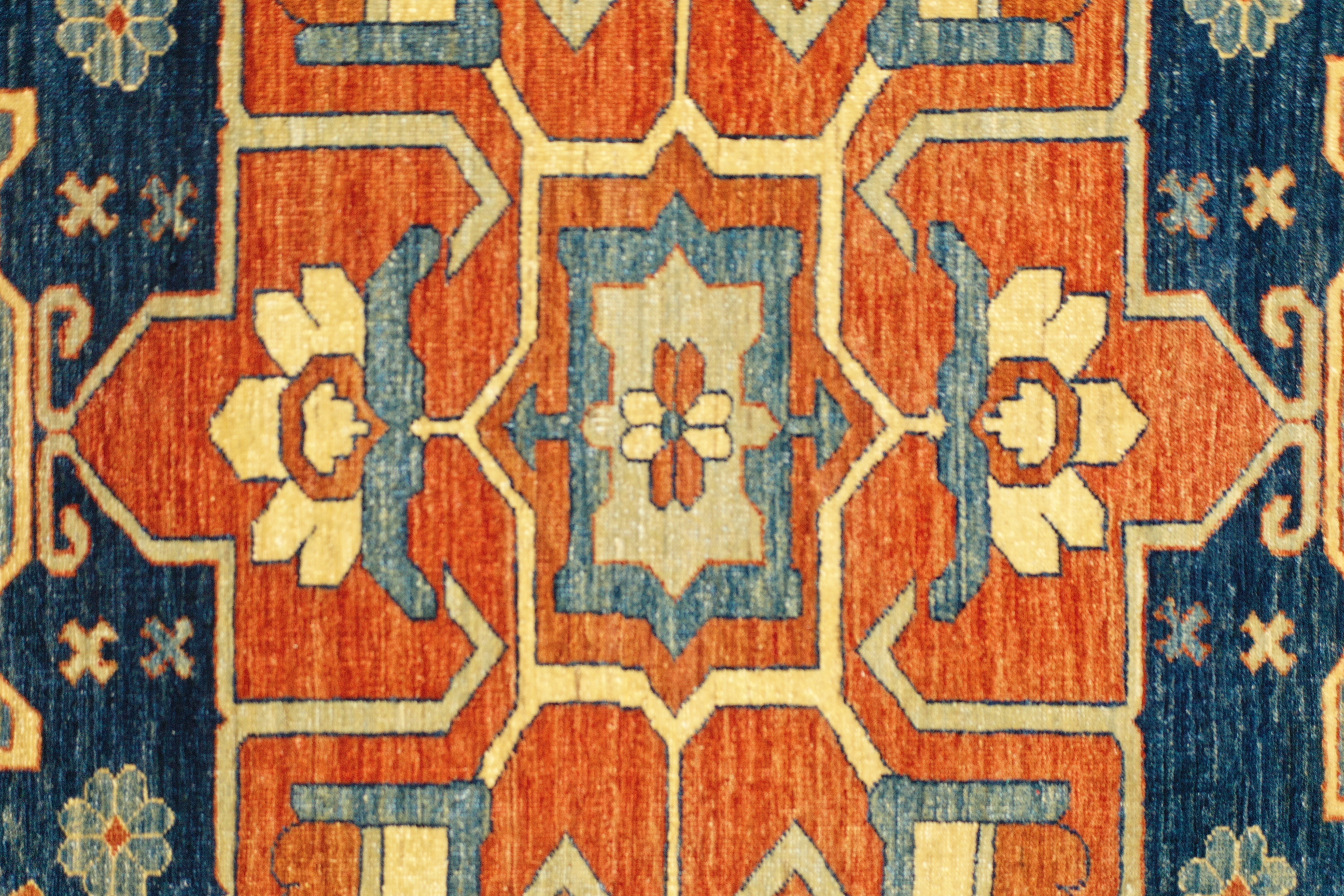 Navy Chobi Afghan Handmade — 2.83 x 2.20