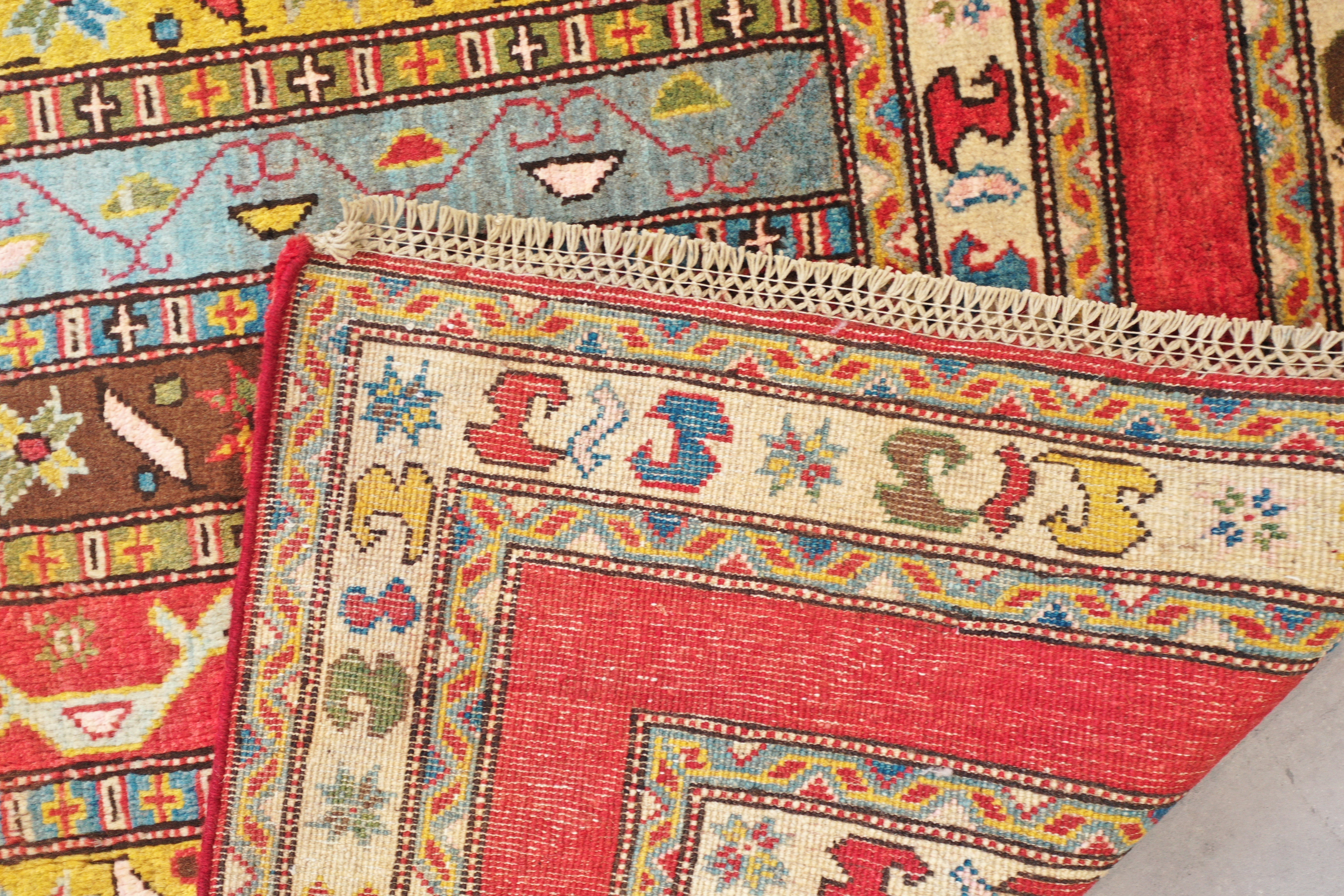 Red Afghan Handmade — 2.95 x 2.45
