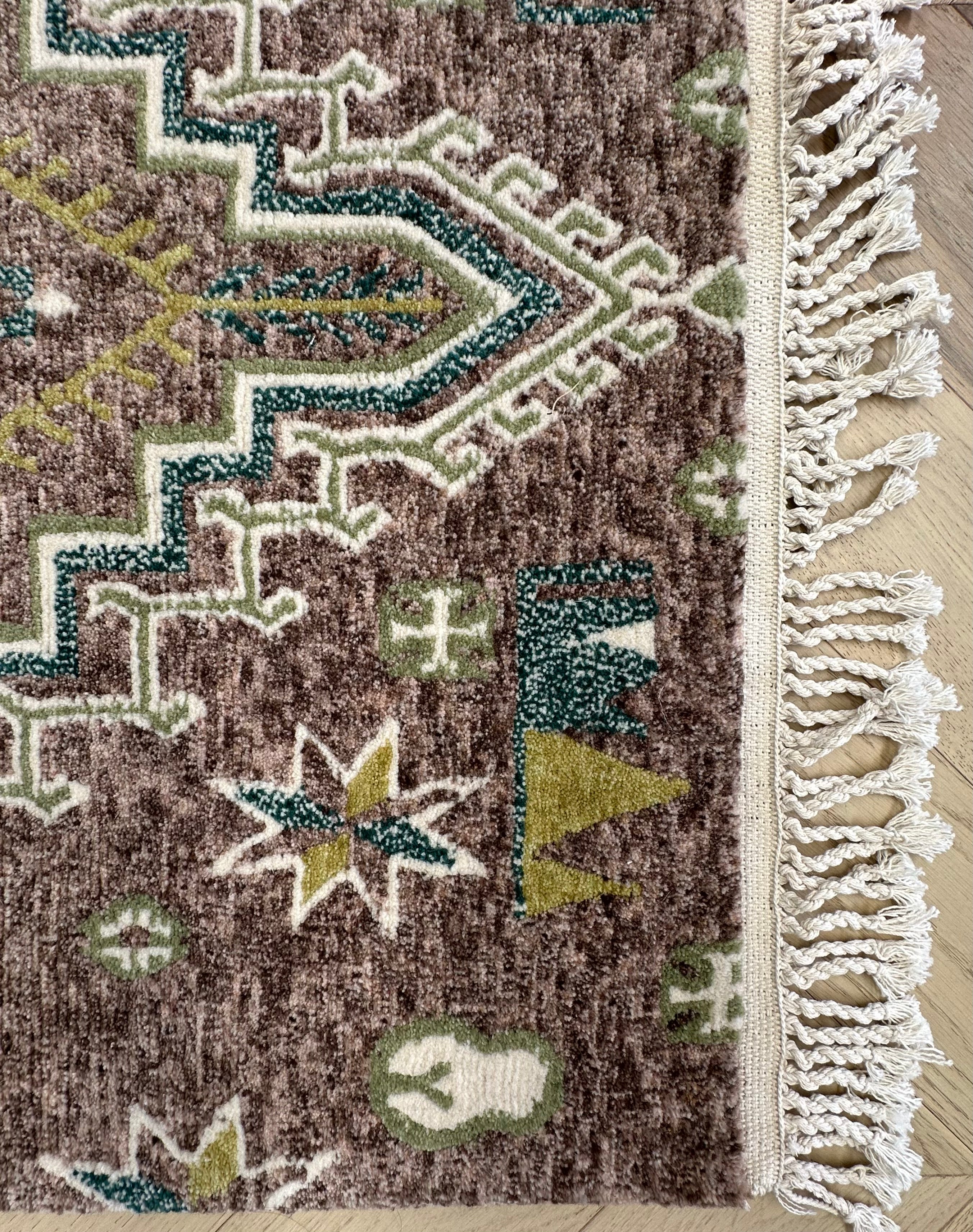 Handmade Nepali rug runner size — 3.00 x 0.80