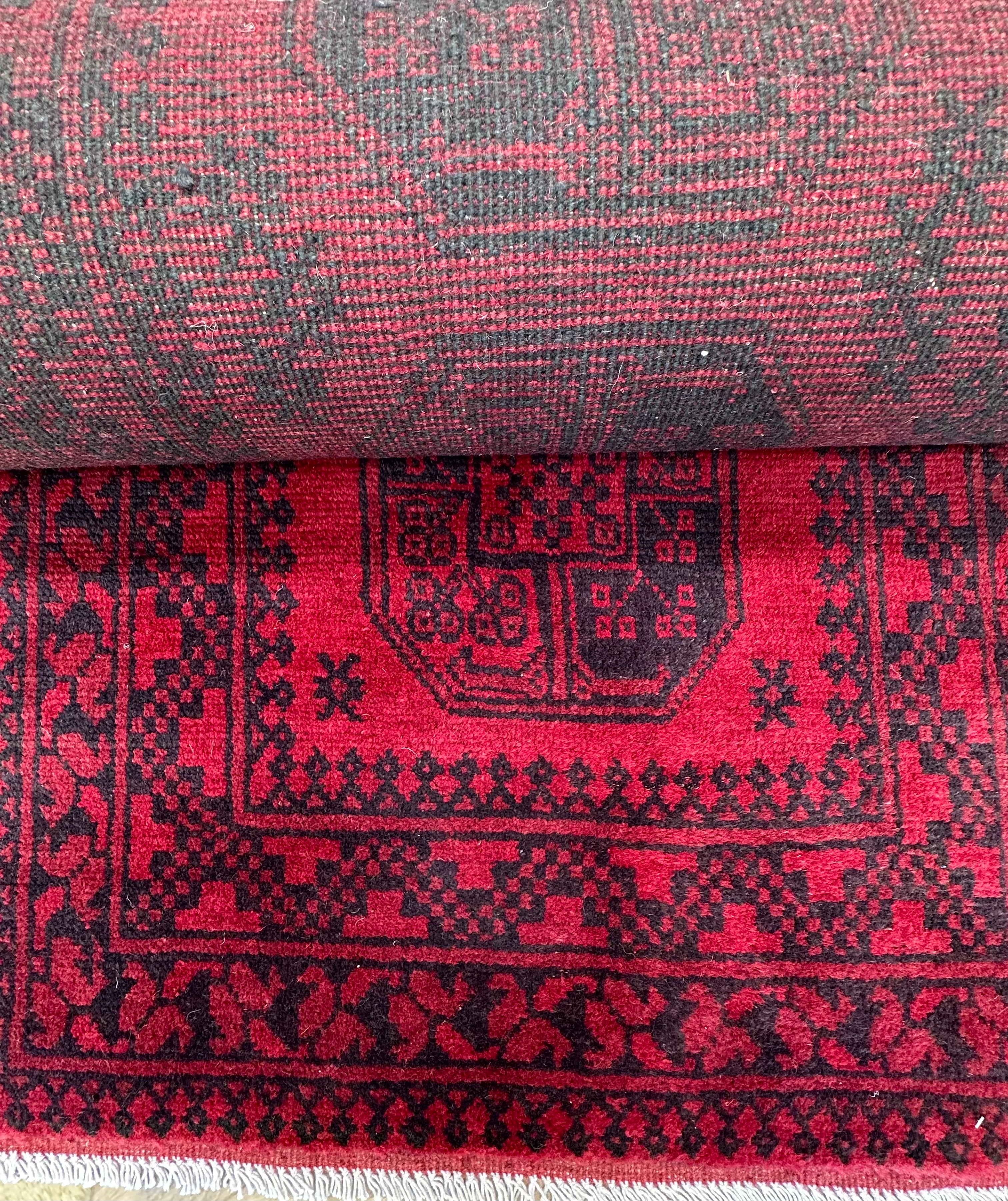 Red Afghan Handmade — 3.81 x 0.80
