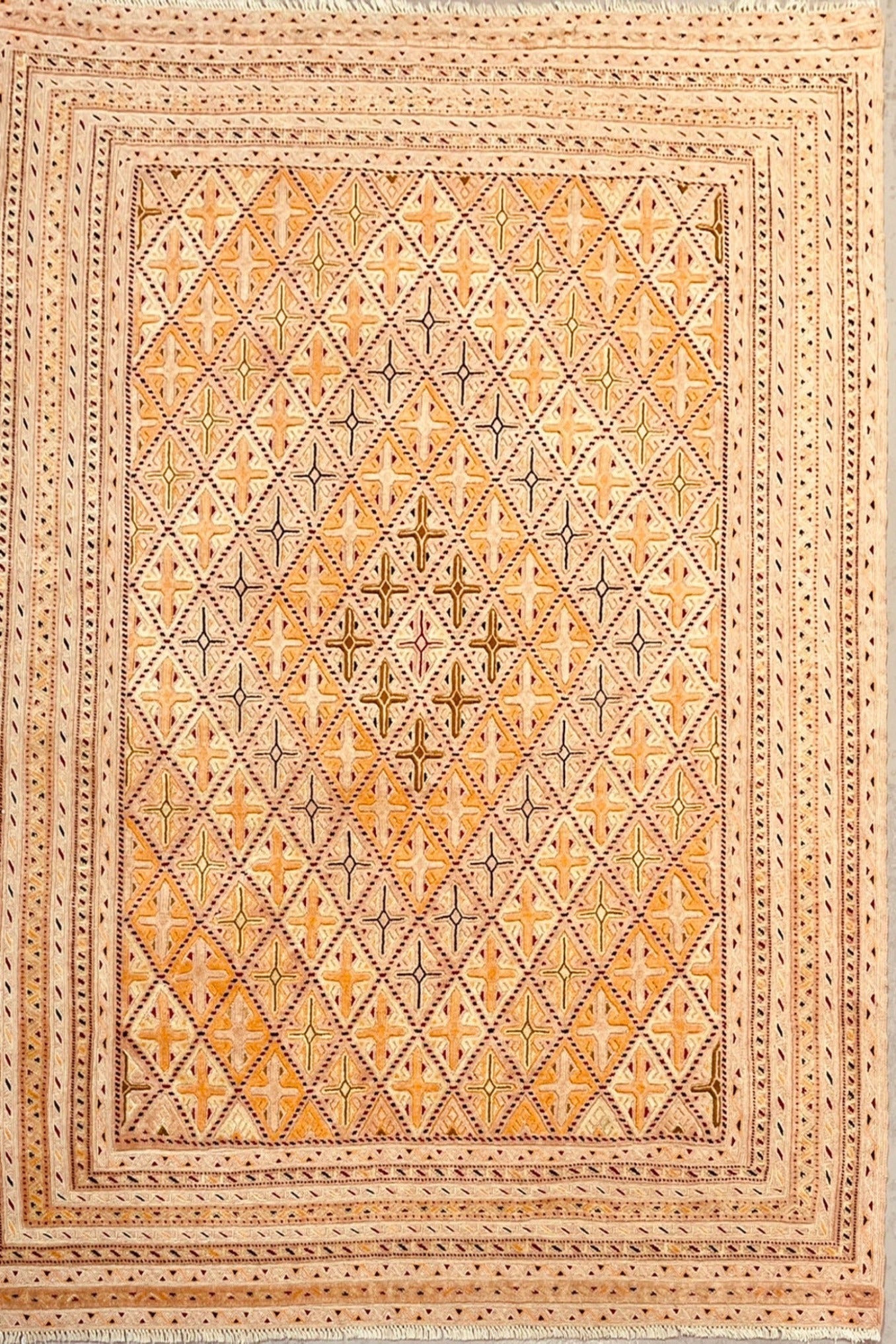 Beige HANDMADE AFGHAN MUSHWANI KILIM | 190 X 152 CM |