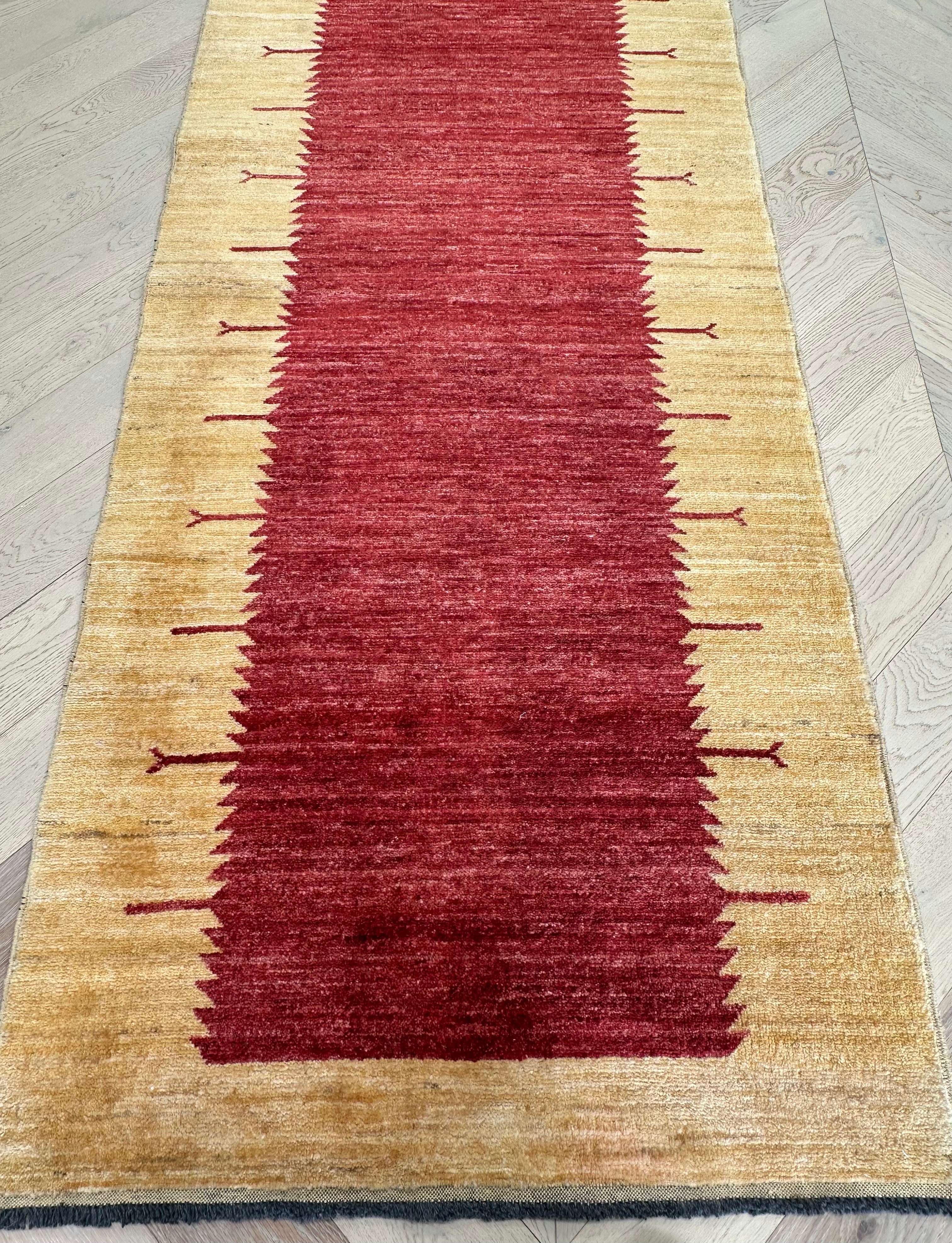 Handmade Gaba rug-runner — 4.00 x 0.94